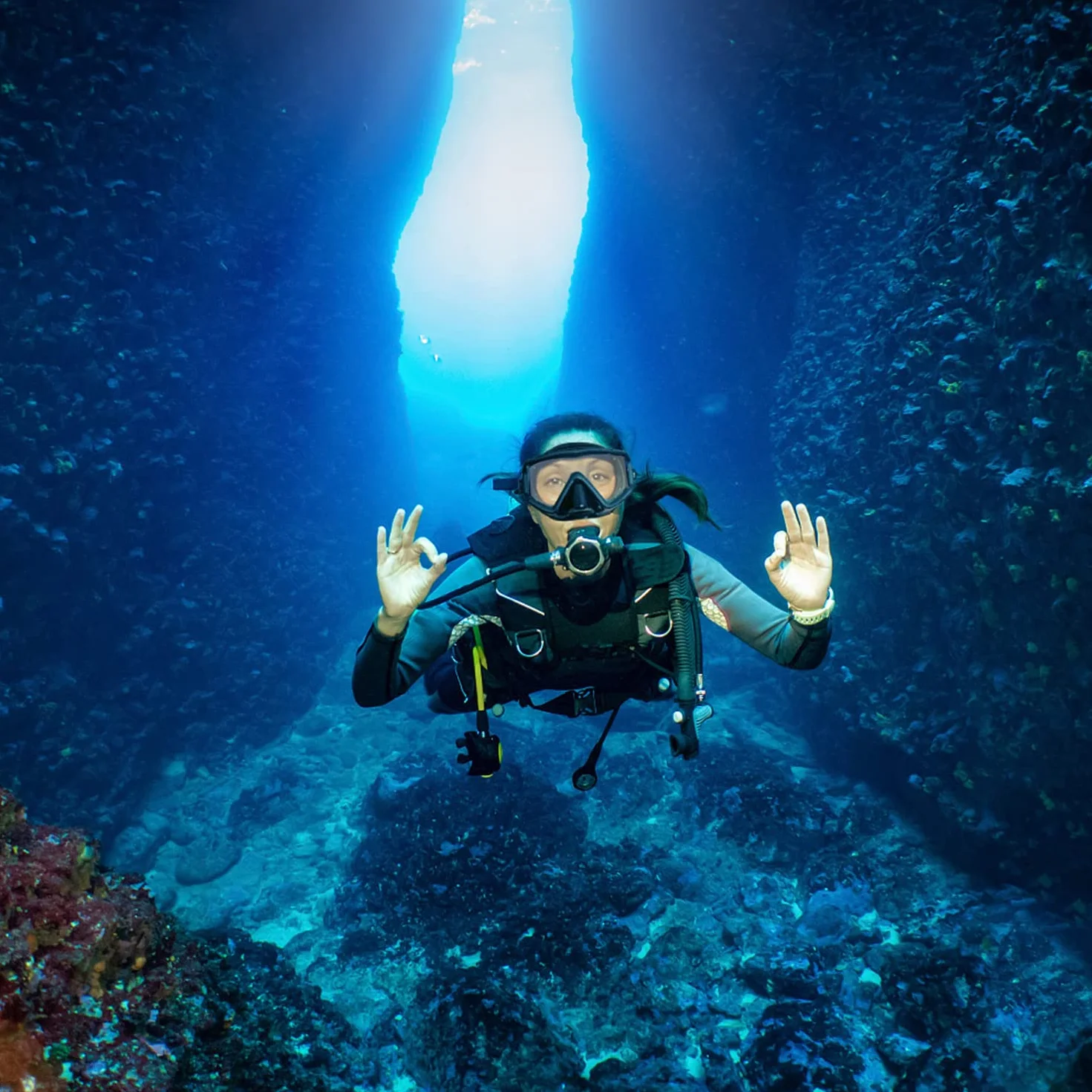 Maschera subacquea Pano 3 adulti vetro temperato antiappannamento copertura nasale snorkeling nuoto