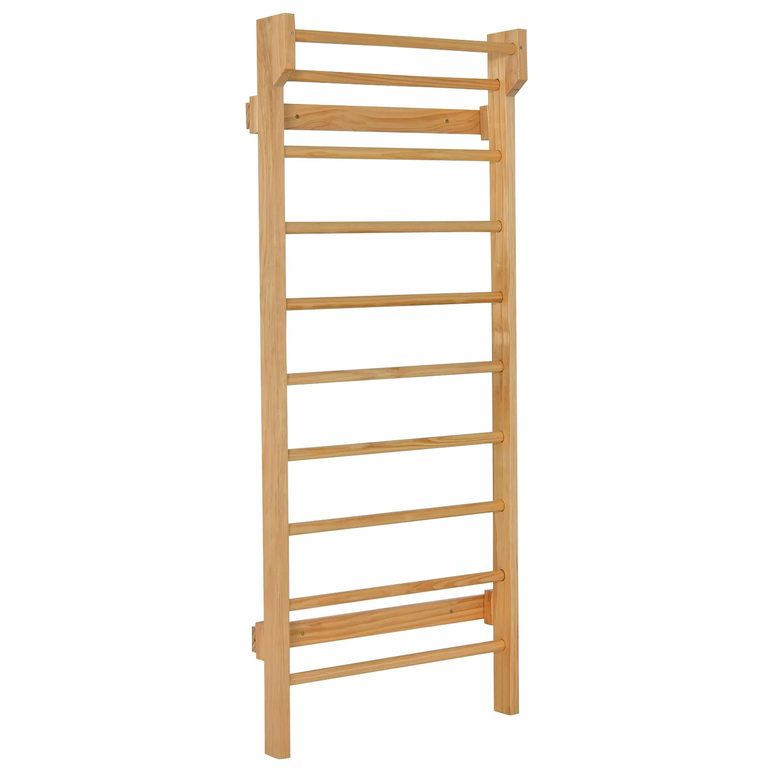 GYMAX Spalliera Svedese 10 Gradini Legno Massello 100 kg 80x14x195 cm