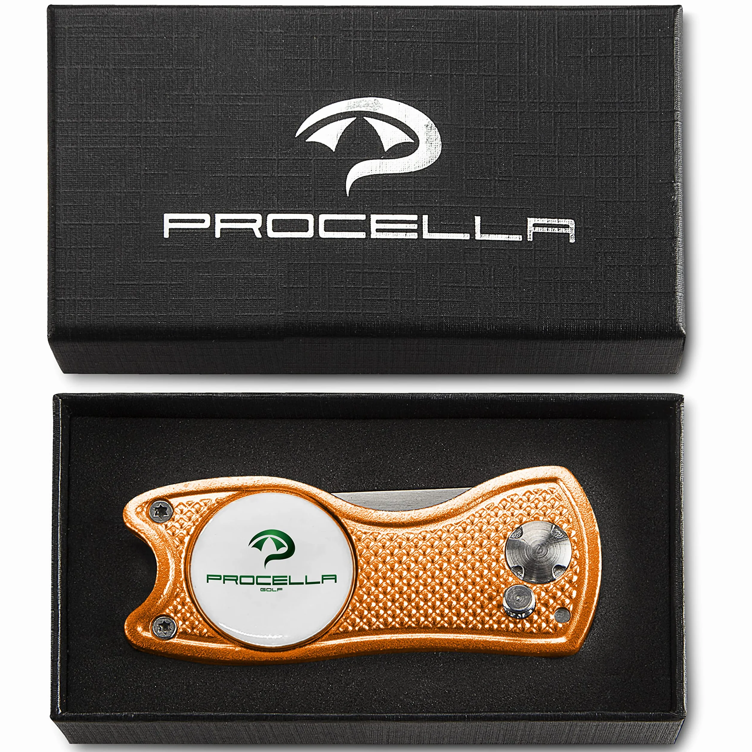 Procella Strumento di Riparazione Divot da Golf in Metallo Massiccio con Clip per Cappello