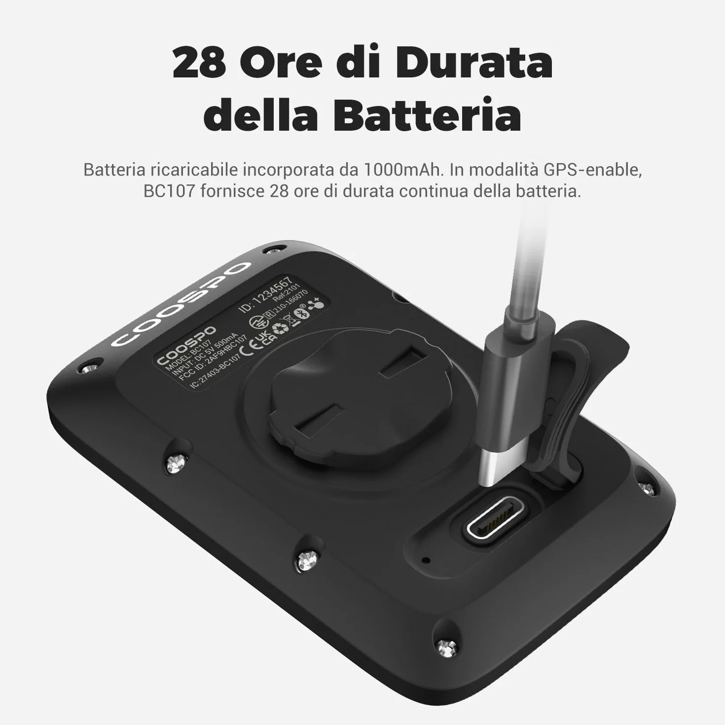 COOSPO BC107 Ciclocomputer GPS Senza Fili Bluetooth ANT+ IP67 Impermeabile Display 2,4 pollici