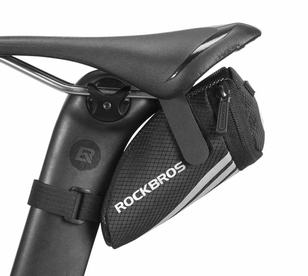 ROCKBROS Borsa da Sella Bicicletta Piccola con Striscie Riflettenti Ultra-Leggera