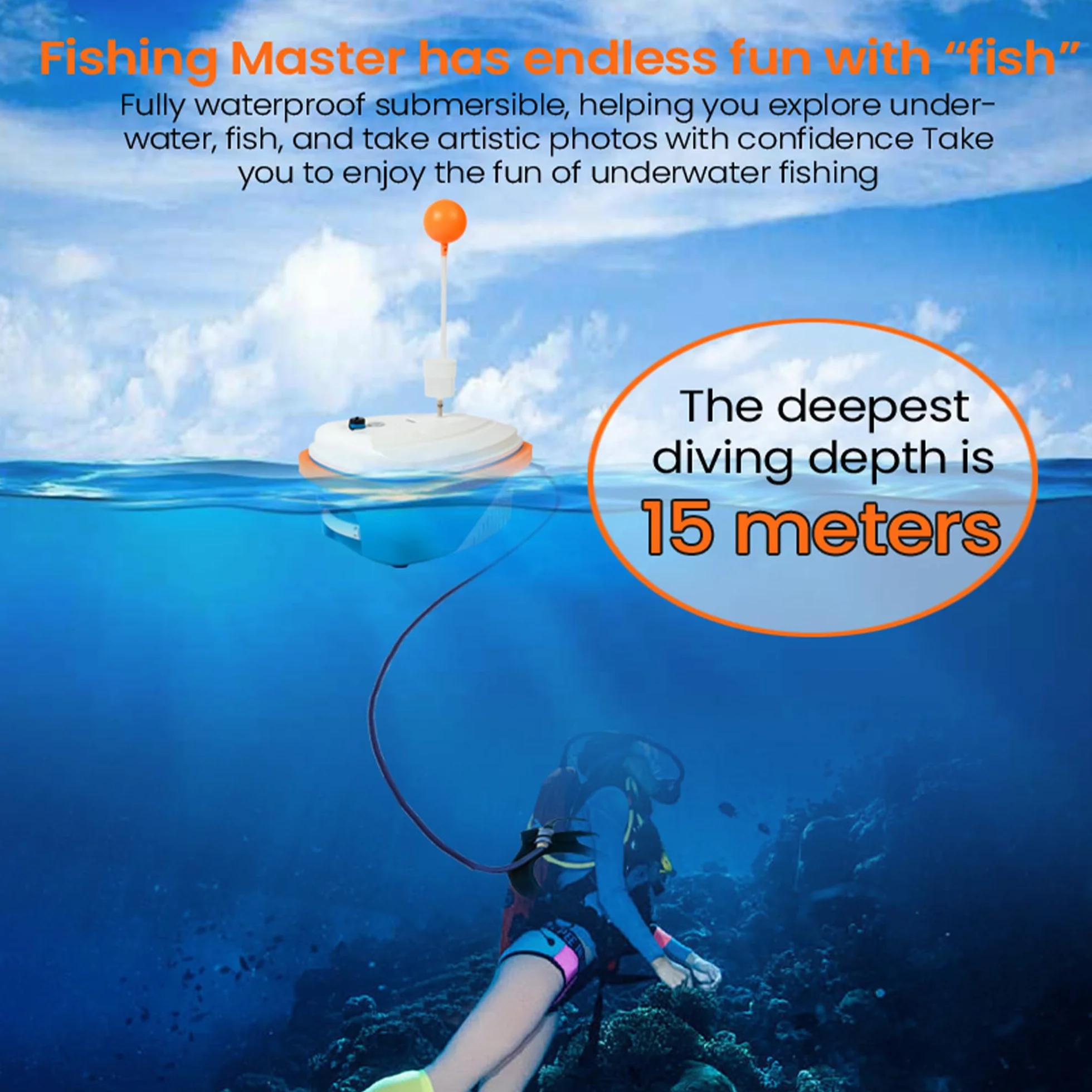 TUDIVING-Sistema di Immersione Professionale Senza bombola Impermeabile, Sistema di Immersione Portatile Ricaricabile con Narghilè e regolatore di respirazione