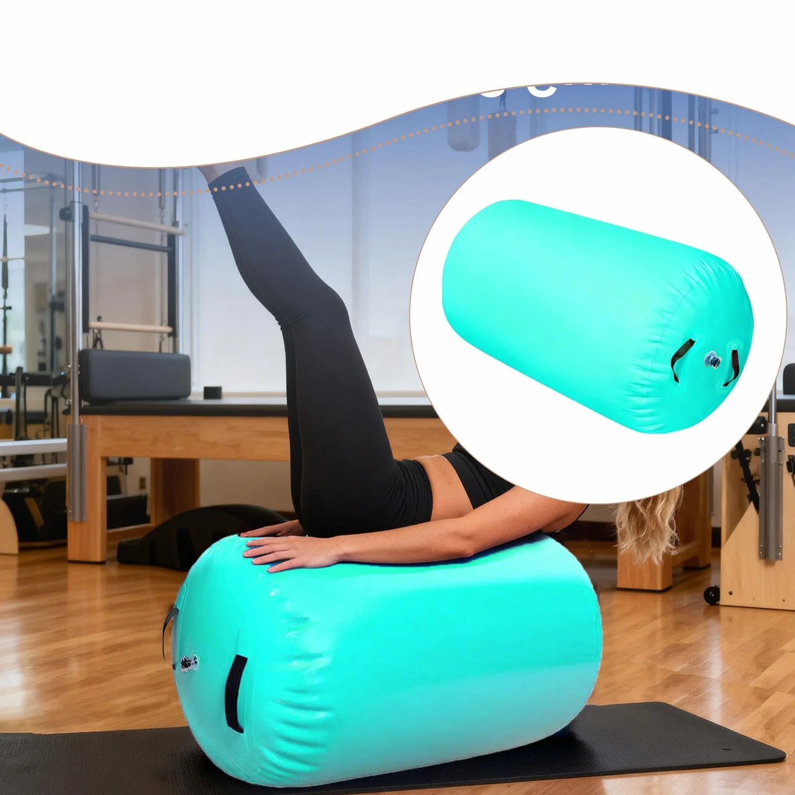 Homyl Air Roller Gymnastics Barrel Tumbling Barrel Gonfiabile, Pratico, Allenamento per Rovesciate All'indietro per Palestra Domestica