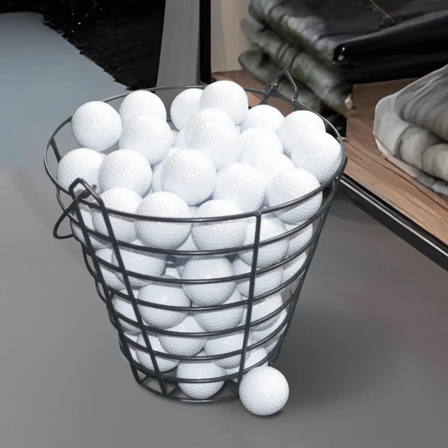Cestino per palline da golf organizer 100 palline filo manico grande capacità