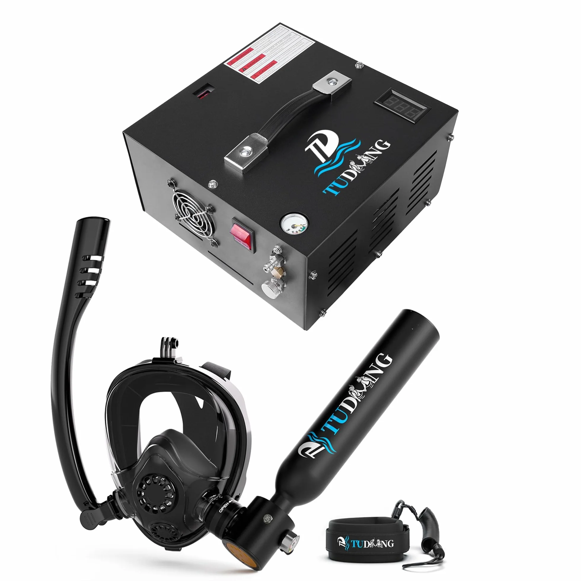Bombola per immersioni subacquee 0.5L TUDIVING mini ossigeno maschera snorkeling kit