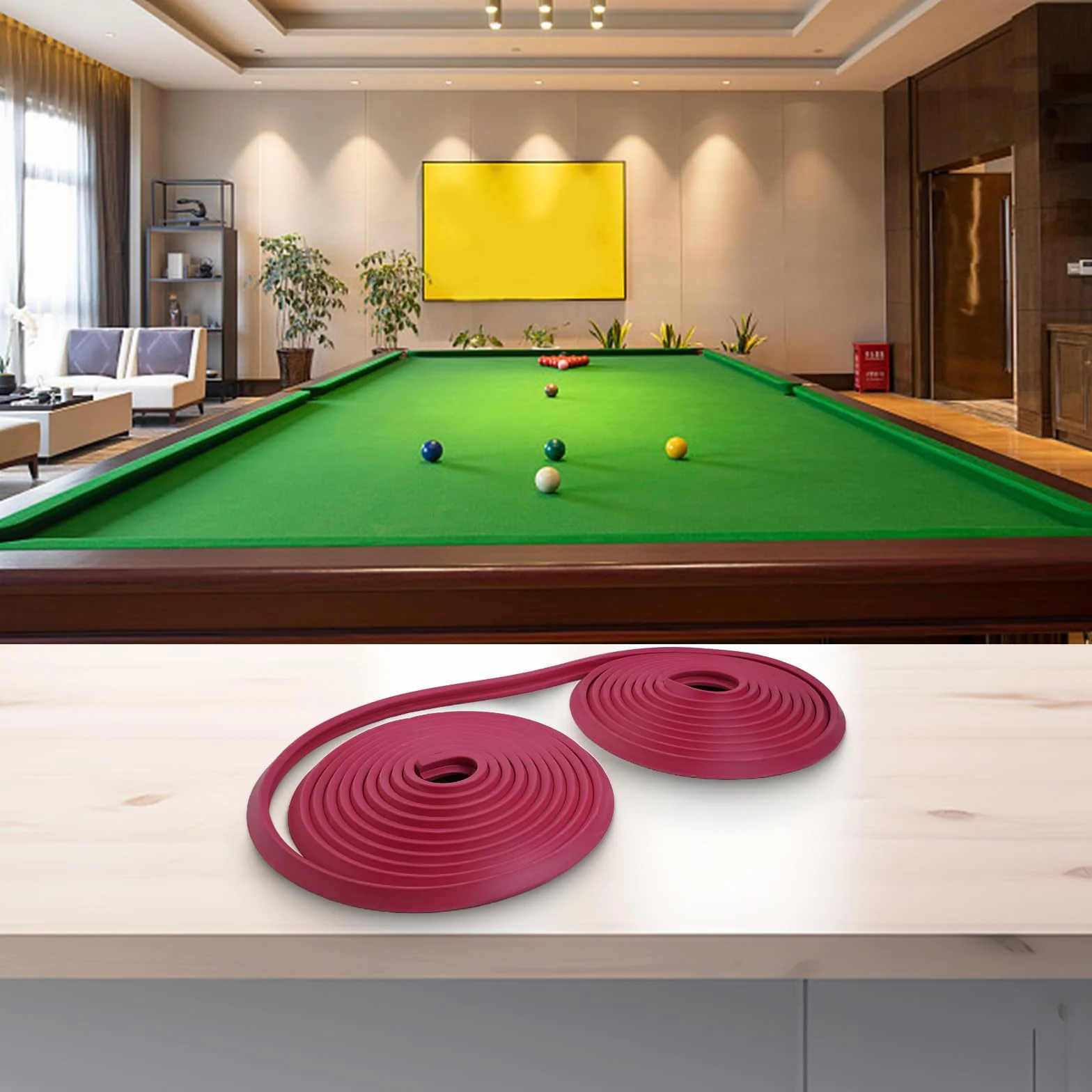Paraurti per tavolo da biliardo in TPR rosso 10 m striscia di gomma 12 x 14 mm