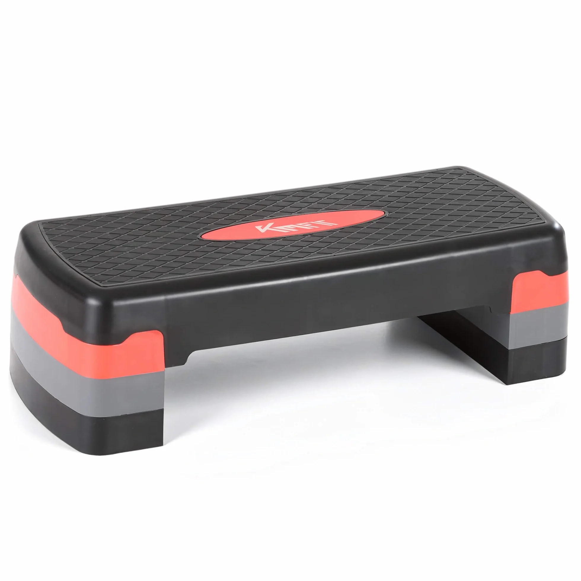KM-Fit Fitness Stepper Aerobic Step-Bench regolabile 3 posizioni 200 kg con tappetino antiscivolo
