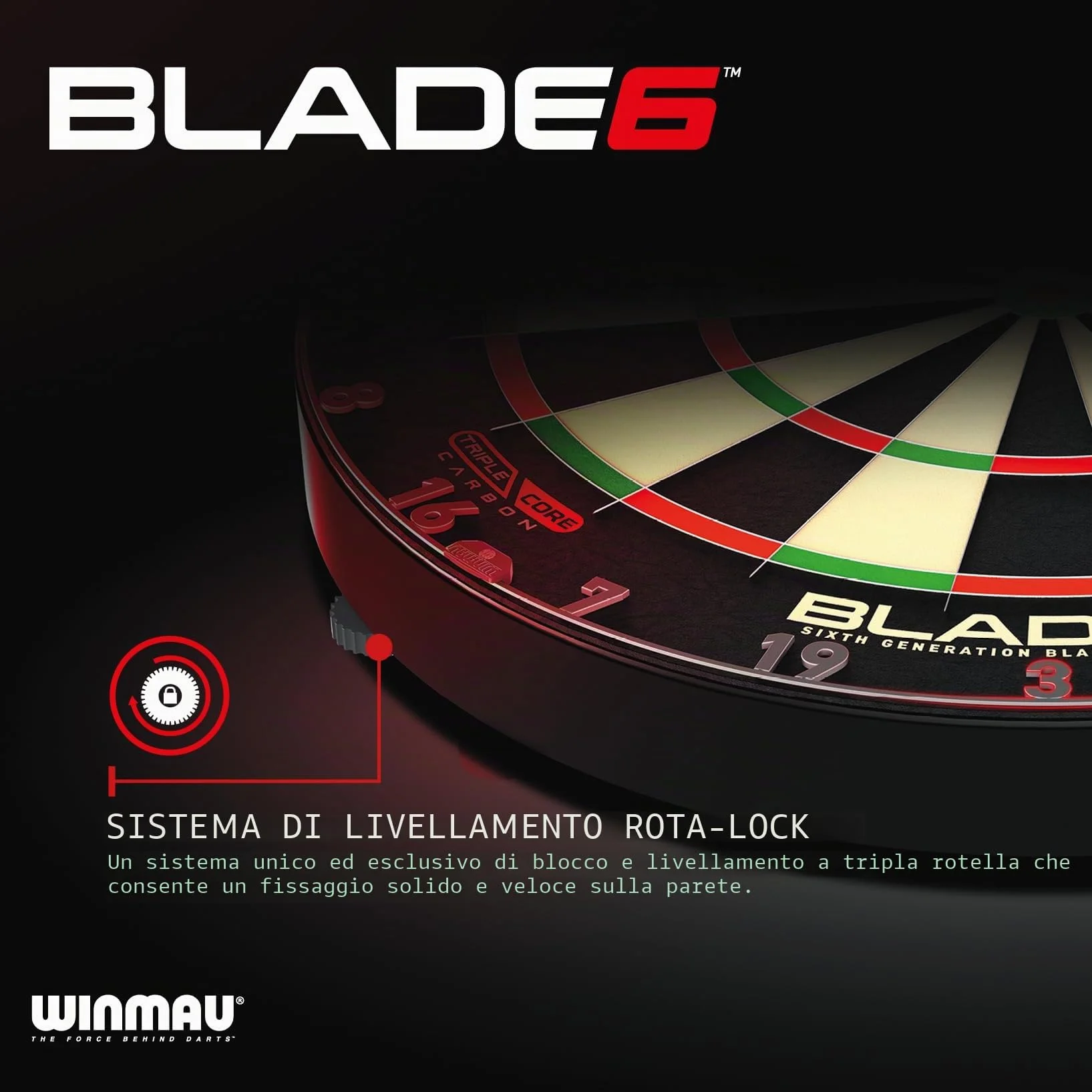 Winmau Blade 6 profesjonalna tarcza do rzutek z surround i 2 zestawami freccette
