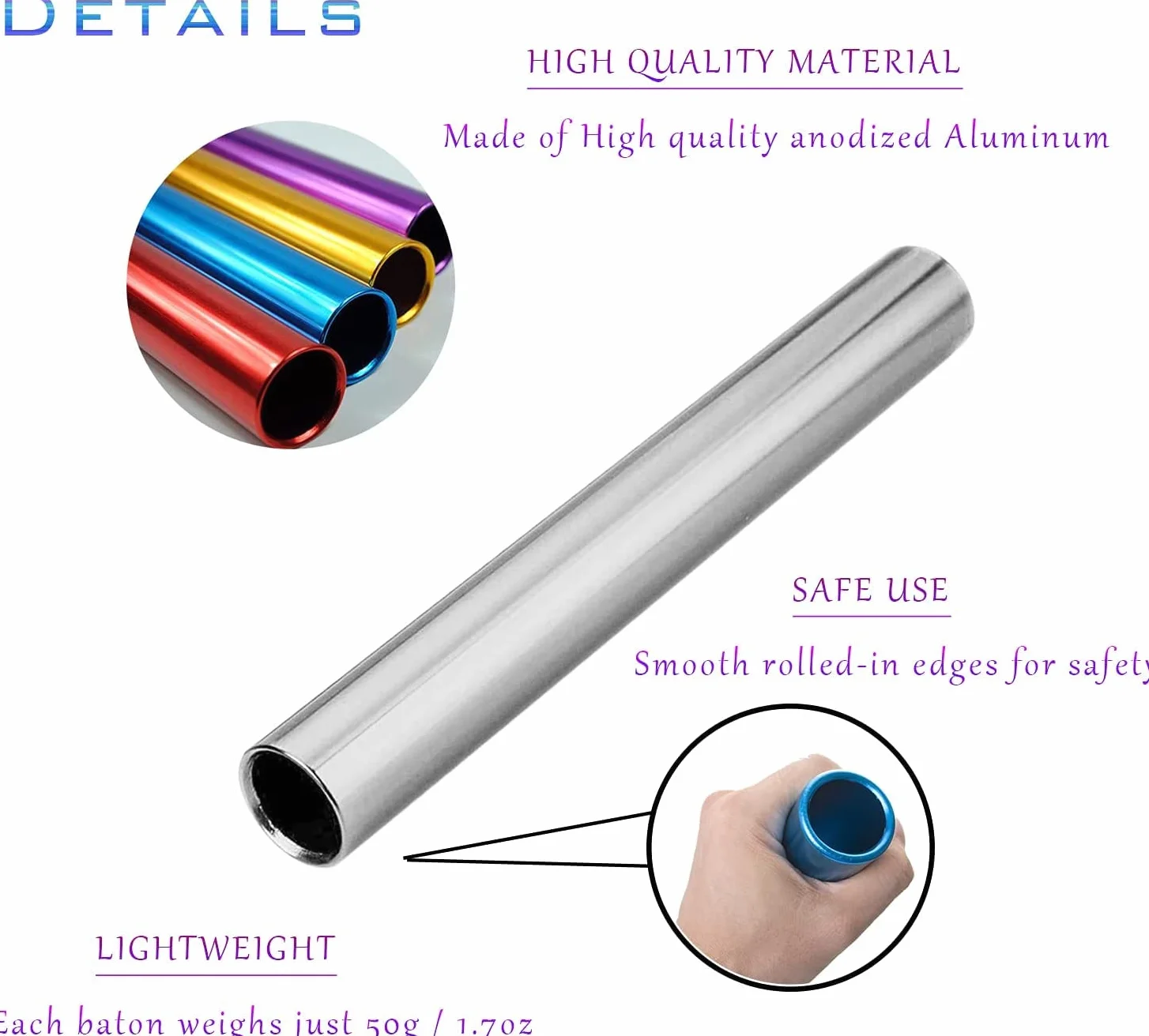 Set di Bacchette con relè in Alluminio anodizzato, 4 Colori Assortiti
