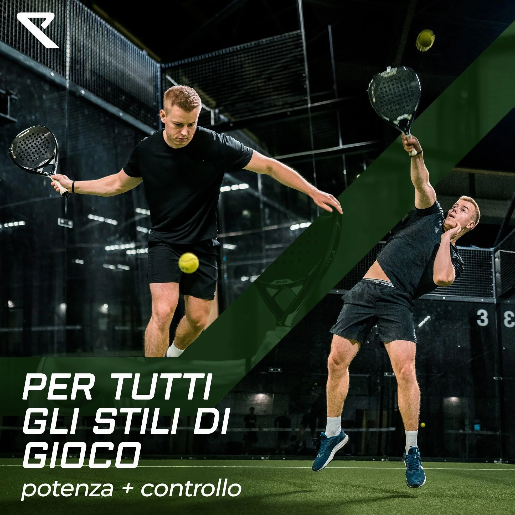RYZE Racchetta da Padel in Fibra di Carbonio con EVA-17 Flex per Uomo e Donna