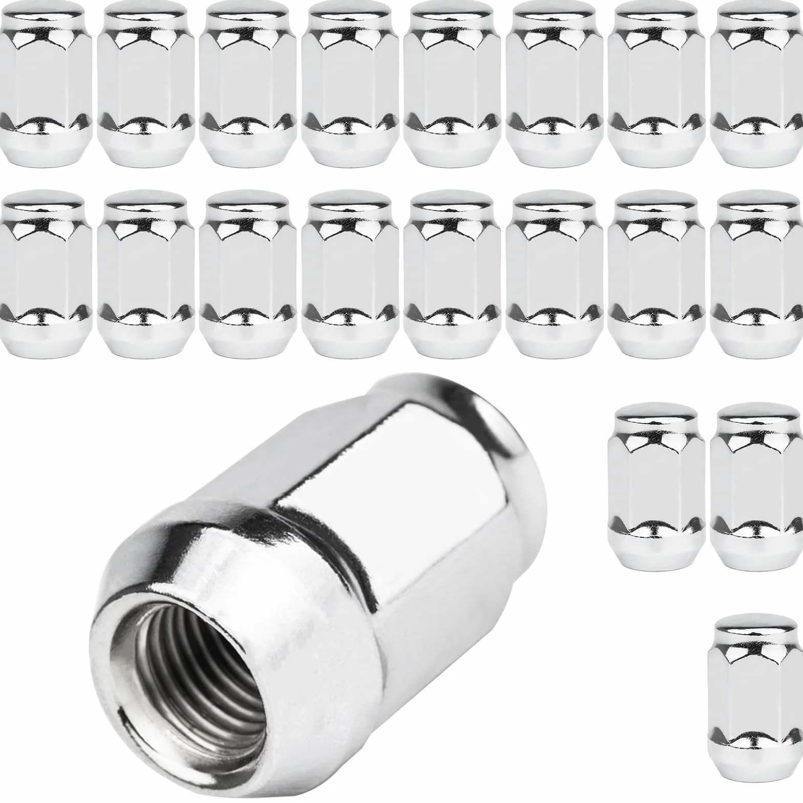 GAsuppply 20 x Tuercas di ruota I 1/2 Zollx20 UNF con sede conica I Compatibili con 1991-2019 Ford Explorer, 1964-2014 Ford Mustang, 1987-2018 Jeep Wrangler, 1993-2010 Jeep Grand Cherokee