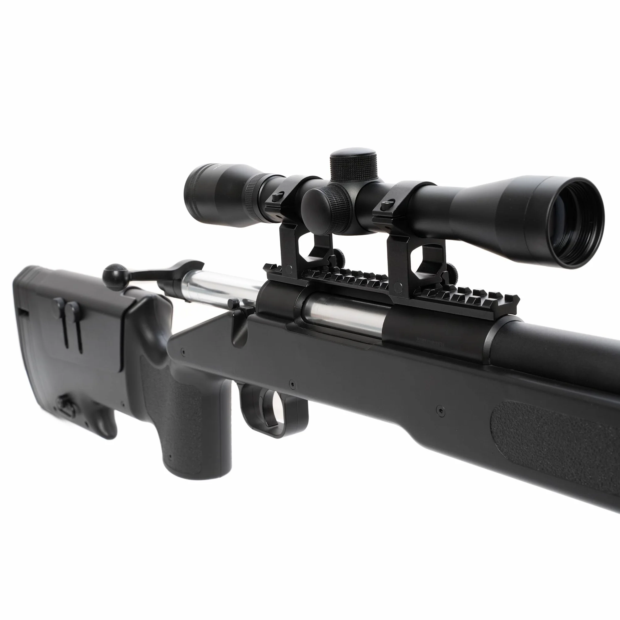 Fucile Softair Sniper M62 0,9 Joule Ottica 3-9x40 Bipiede Regolabile Nero 110x14 cm Bundle Completo