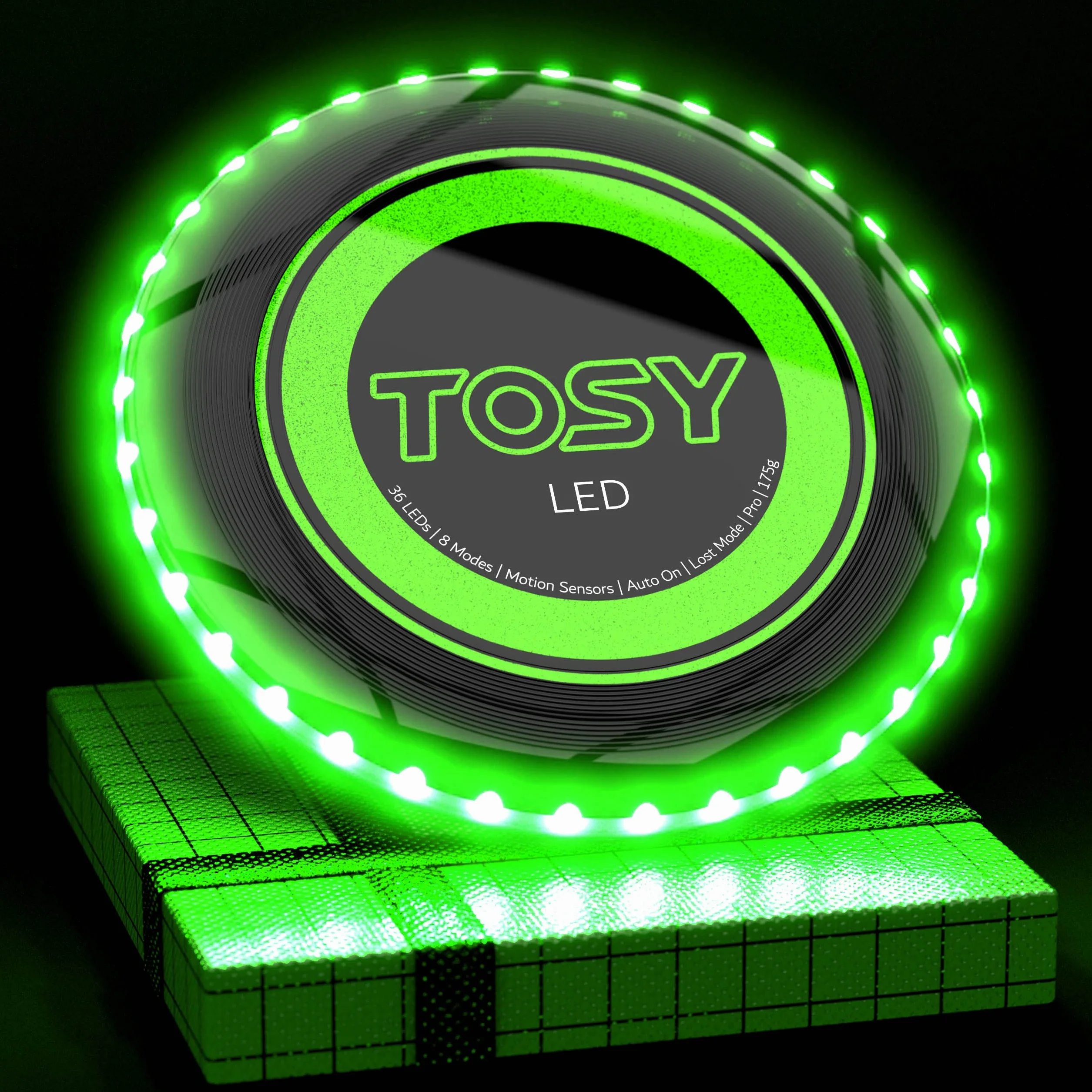 TOSY Frisbee Disco 36 LED 16 milioni di colori RGB ricaricabile