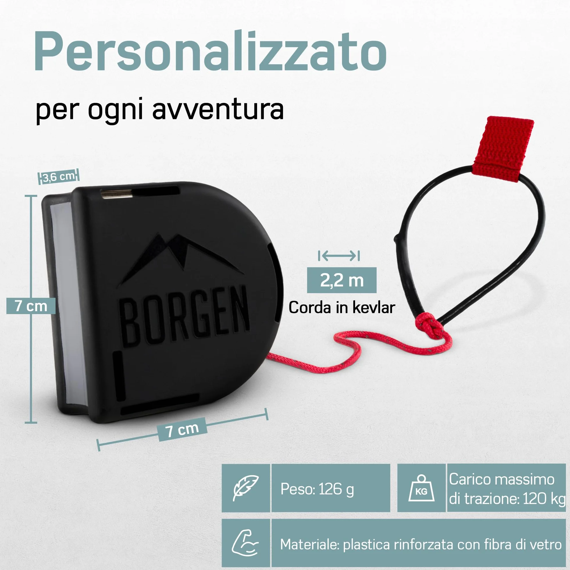 Corda da traino per bicicletta Borgen, portata 120 kg, per bambini e adulti