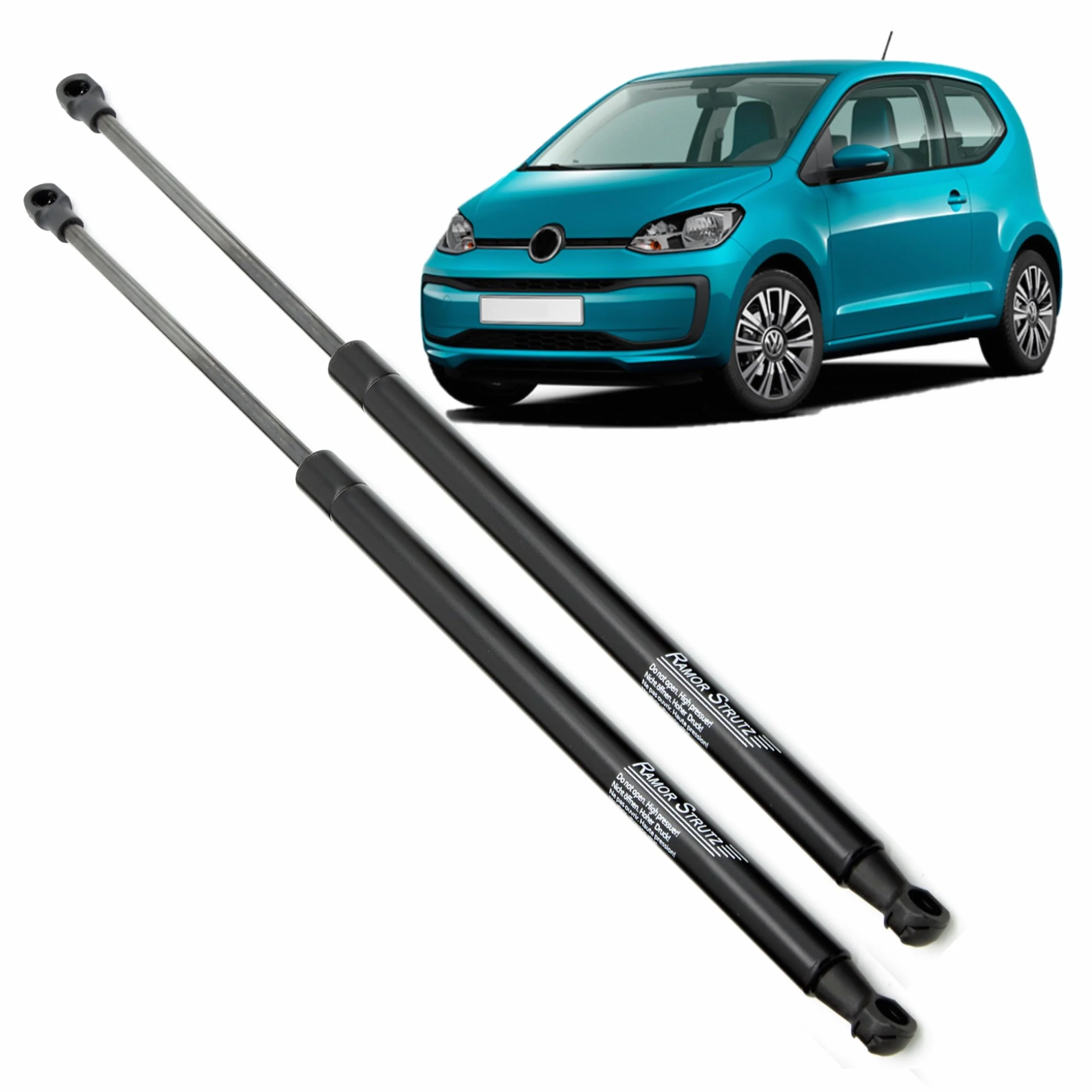 2x Molle a Gas Compatibile con VW up! 2012-2024. Ammortizzatore Pistoncini Cofano Posteriore Sostituzione per 1S6827550D e altri.