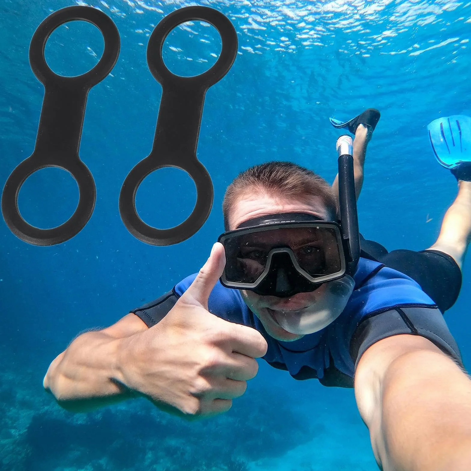 Supporto Snorkel Fissaggio Flessibile a Doppio Anello Sostitutivo Porta Snorkel per Maschera Subacquea