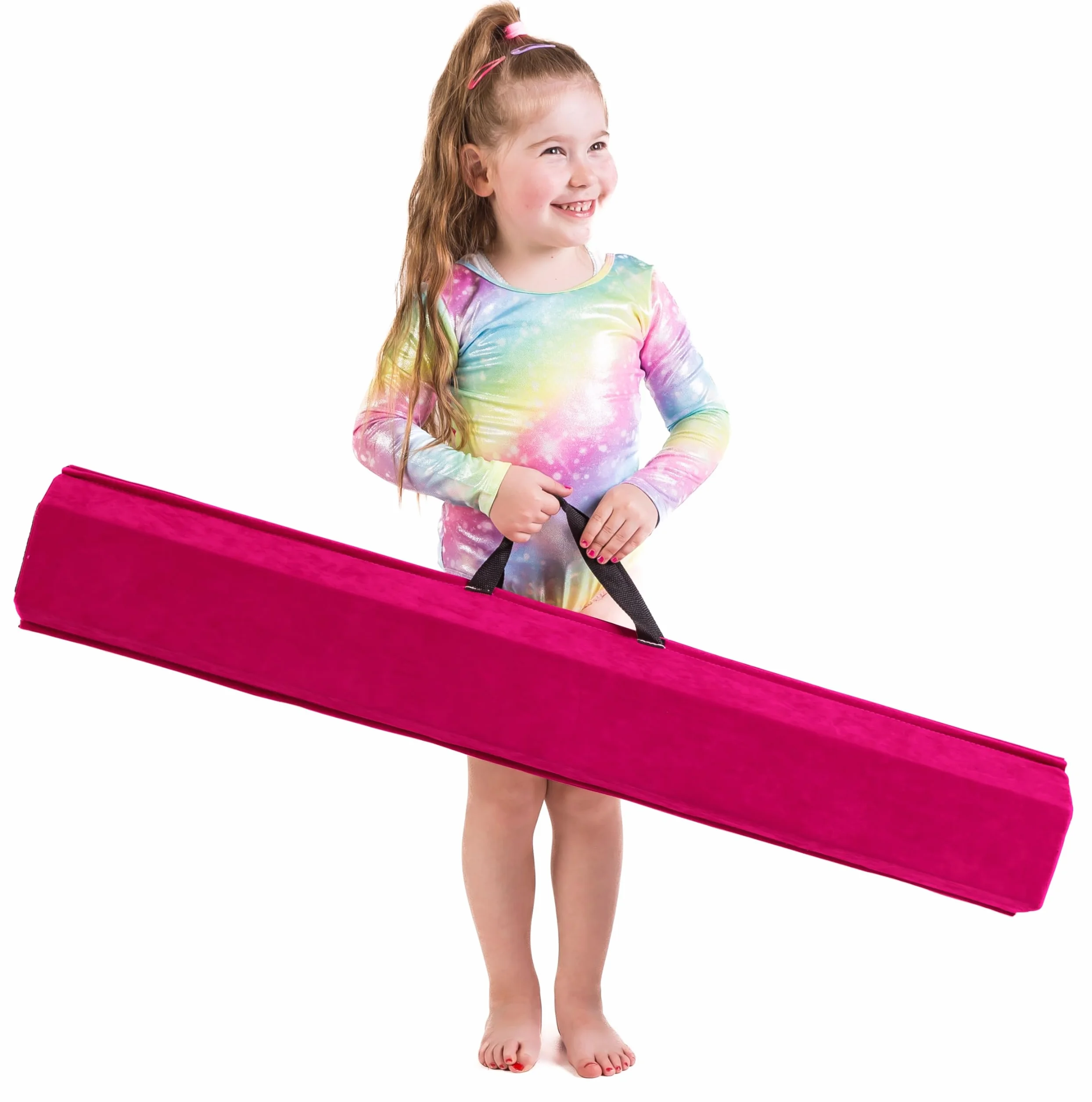 Trave ginnastica artistica per casa 210/240/270/300 cm - Attrezzatura equilibrio bambini - Finta pelle scamosciata, schiuma EVA alta densità