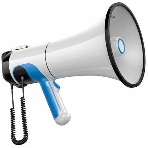 Altoparlante portatile Bullhorn, Megafono portatile, Potenza 80W, Portata 2000m, Batteria ricaricabile, Registrazione 1000s, Allarme One-Click per l'Indirizzo Pubblico