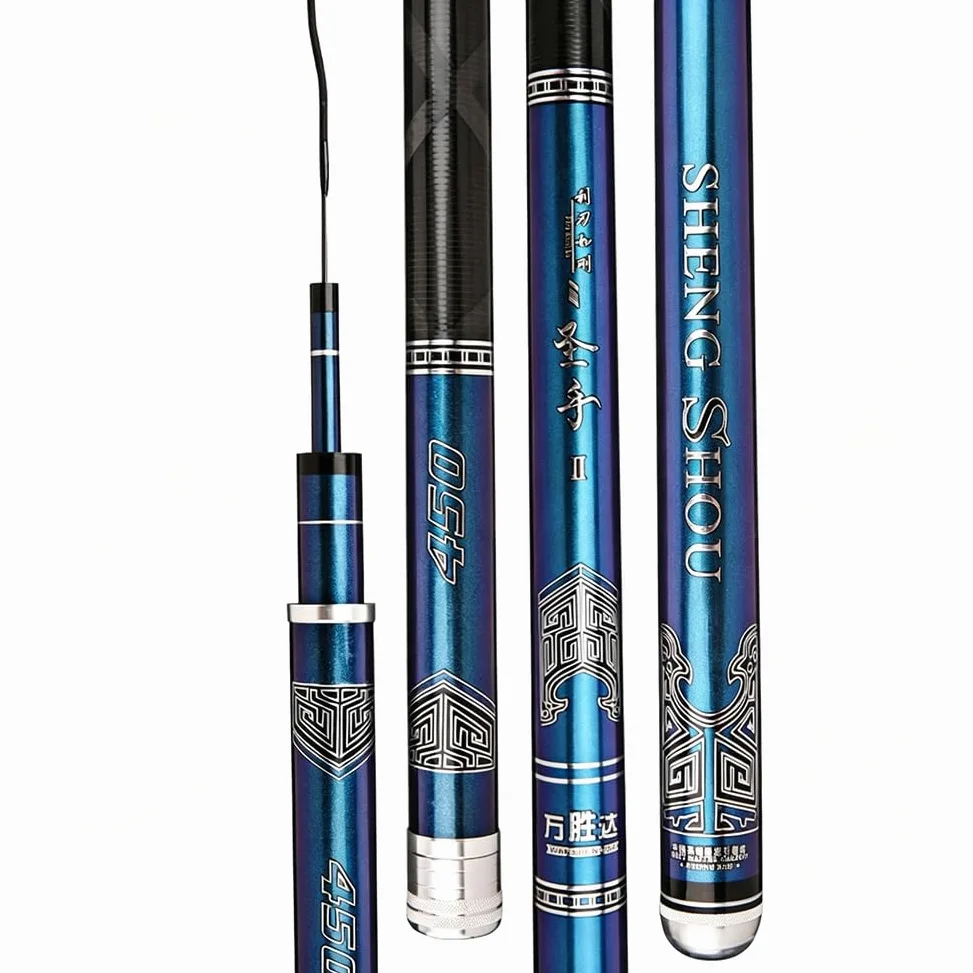 Canna da Pesca telescopica ad Alto tenore di Carbonio da 3,6 m a 8,1 m – Canna Ultra Rigida per la Pesca alla Carpa, Attrezzatura da Pesca(4.8m)