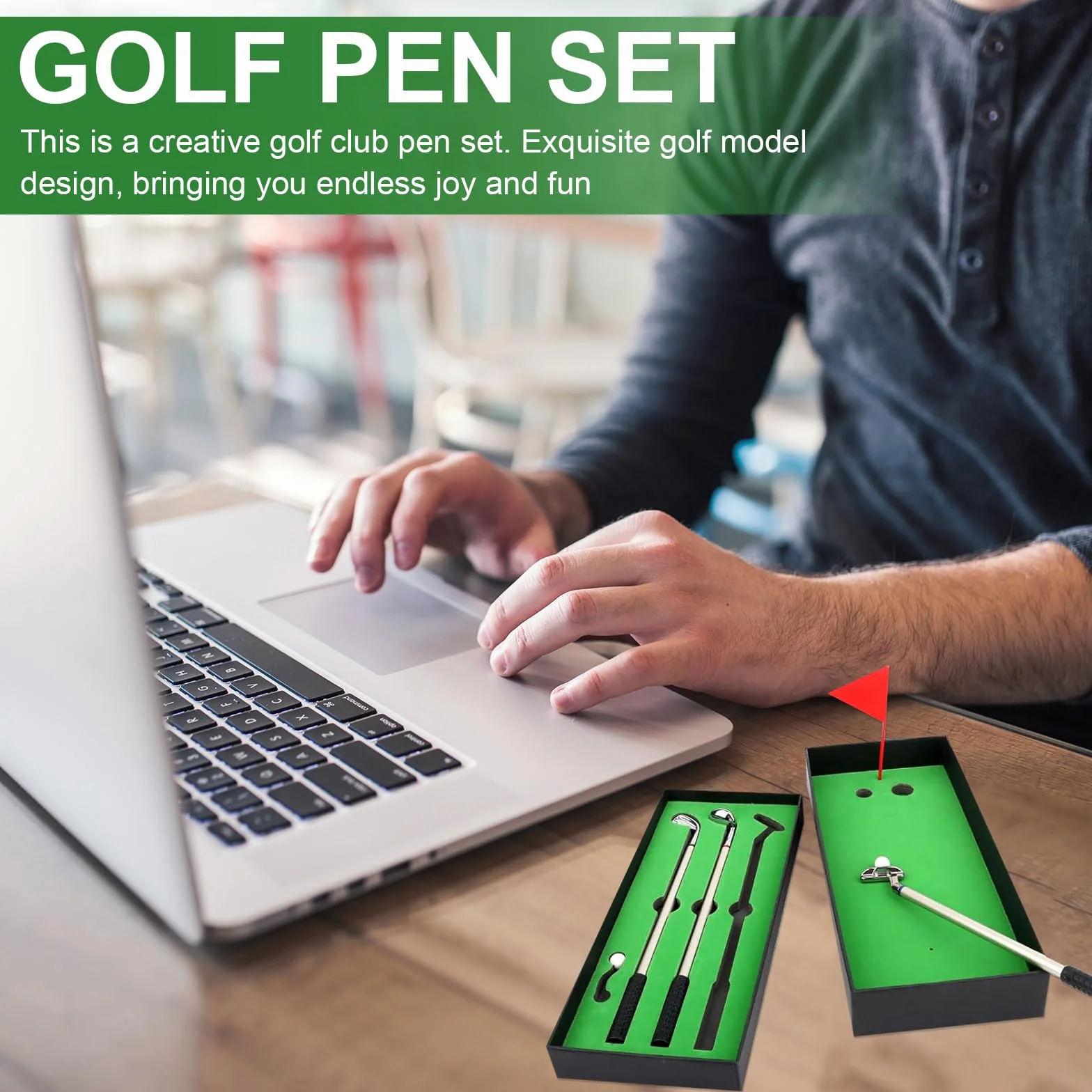 Set di Penne da Golf con Bandierina e 2 Palline, 3 Bastoncini