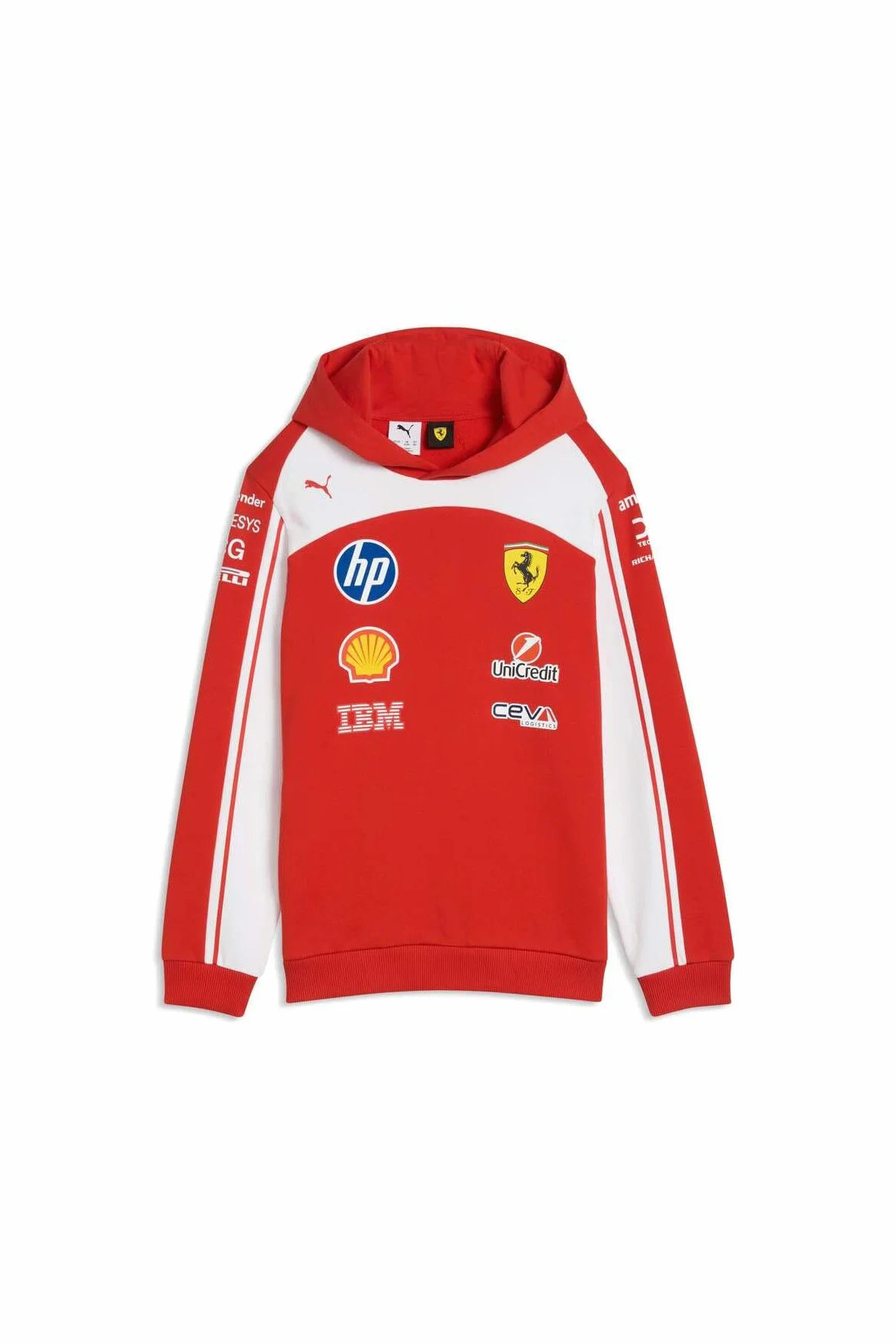 PUMA Scuderia Ferrari F1 2026 Felpa con Cappuccio Team Bambino Rosso