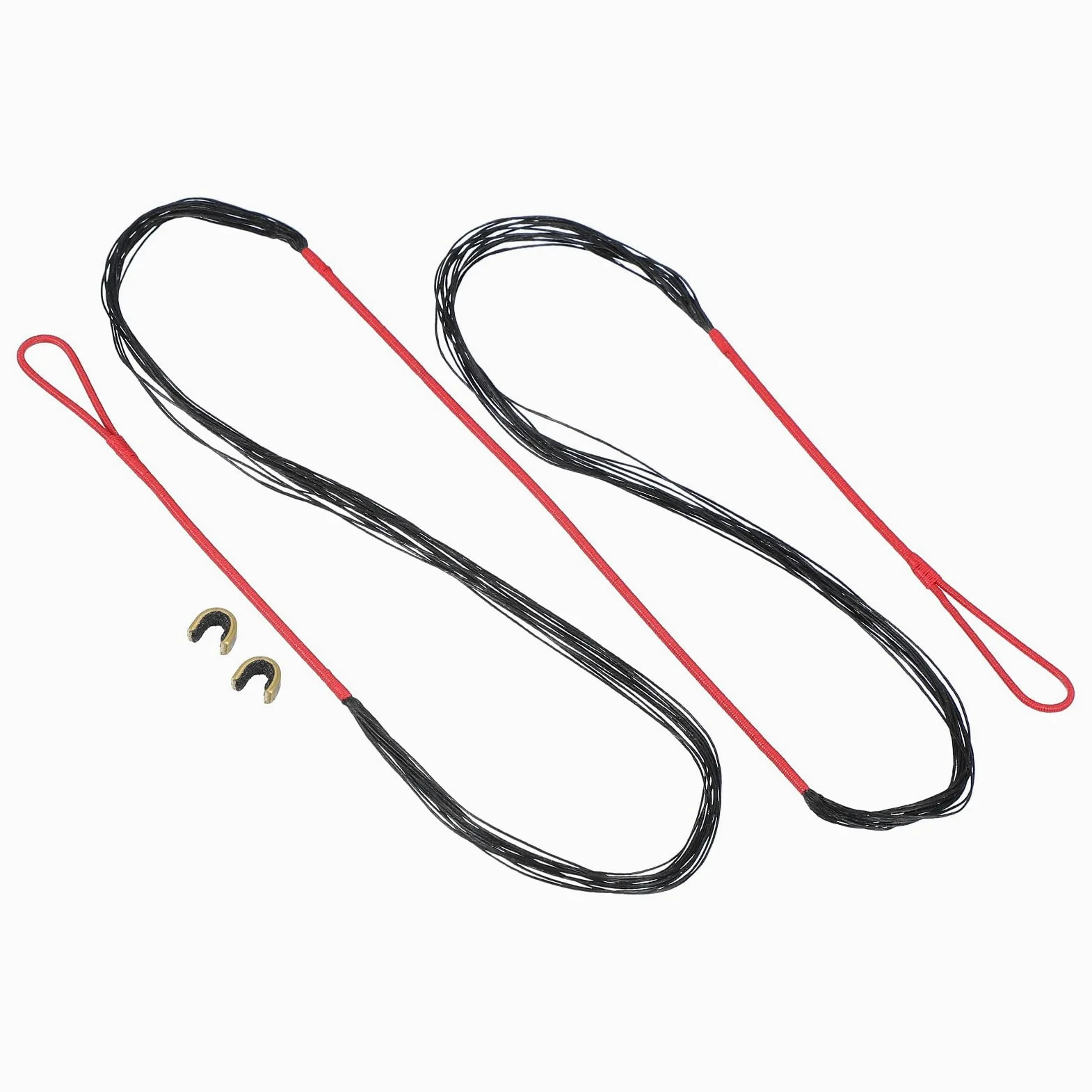 PATIKIL Sostituzione Corda Arco, 12 Fili Corda Ricurva con Punto Nock per Arco Ricurvo Tradizionale Amo 62", Rosso-Nero