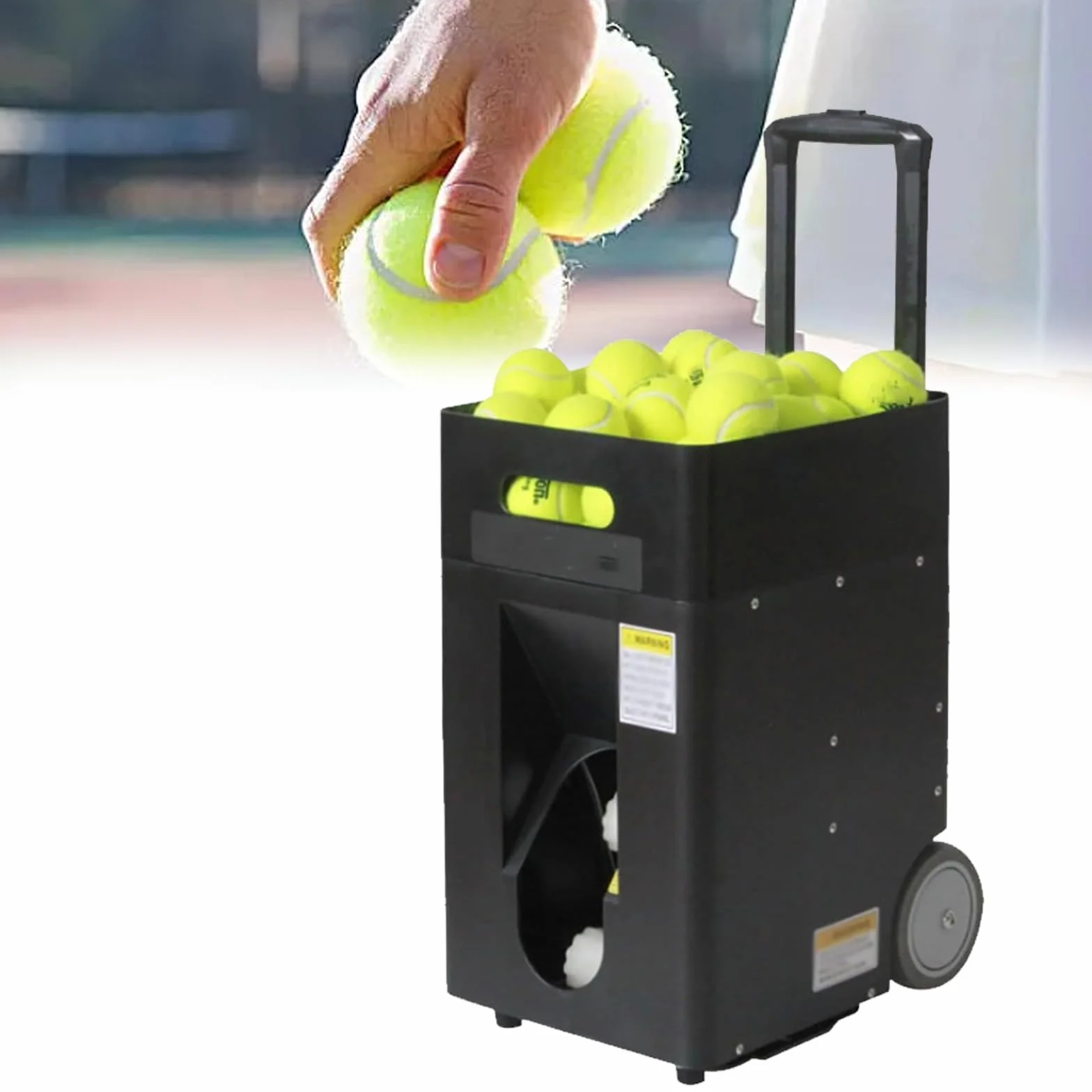 Macchina Automatica per Palle da Tennis Portatile Lanciatore 50 Palle Esercizi Allenamento Solitario