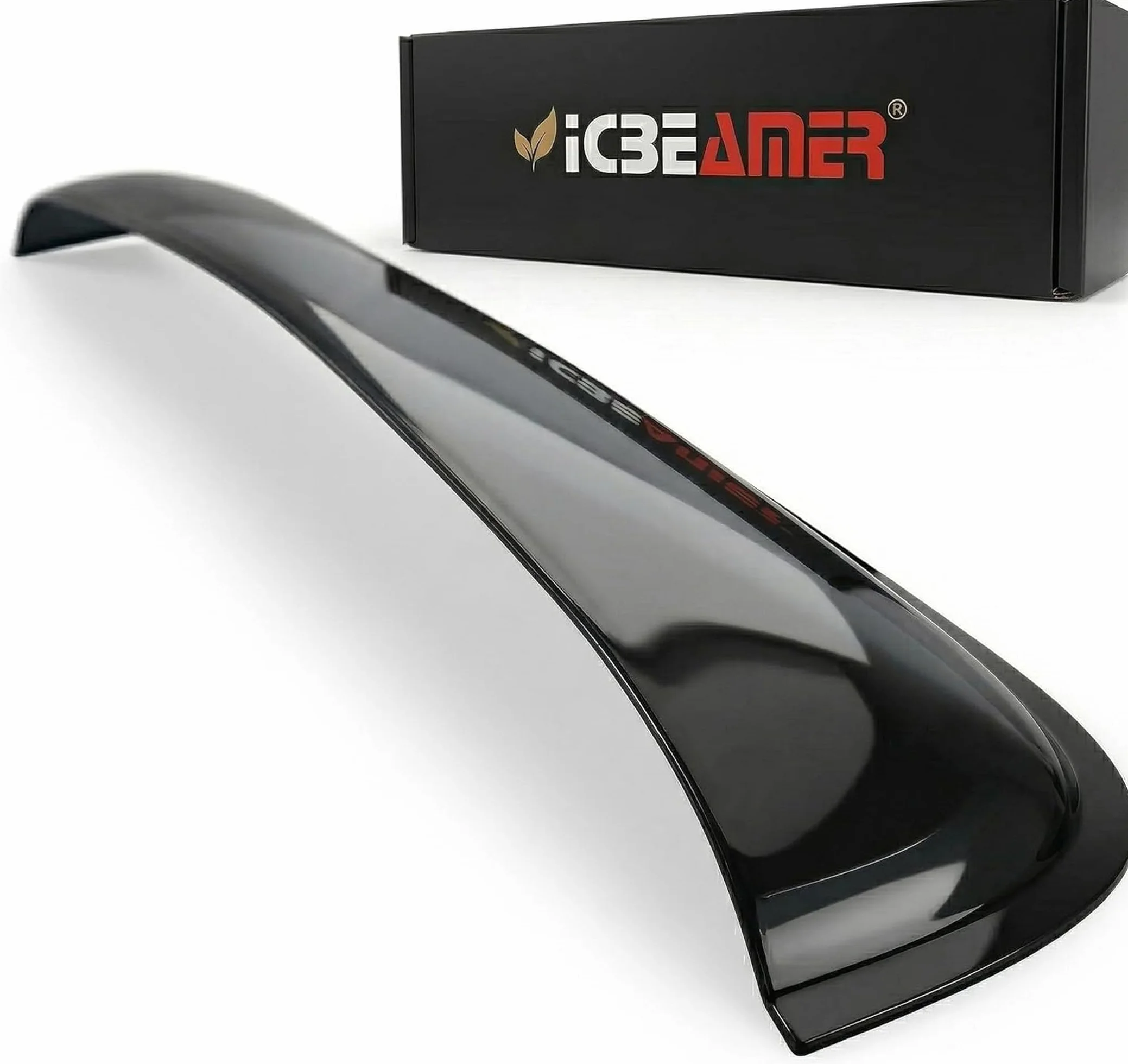 ICBEAMER - Deflettore antivento per tetto apribile da 91,4 cm, universale, visiera oscurata, riduce rumore, pioggia, vento; fumo scuro, liscio, impermeabile, nastro biadesivo