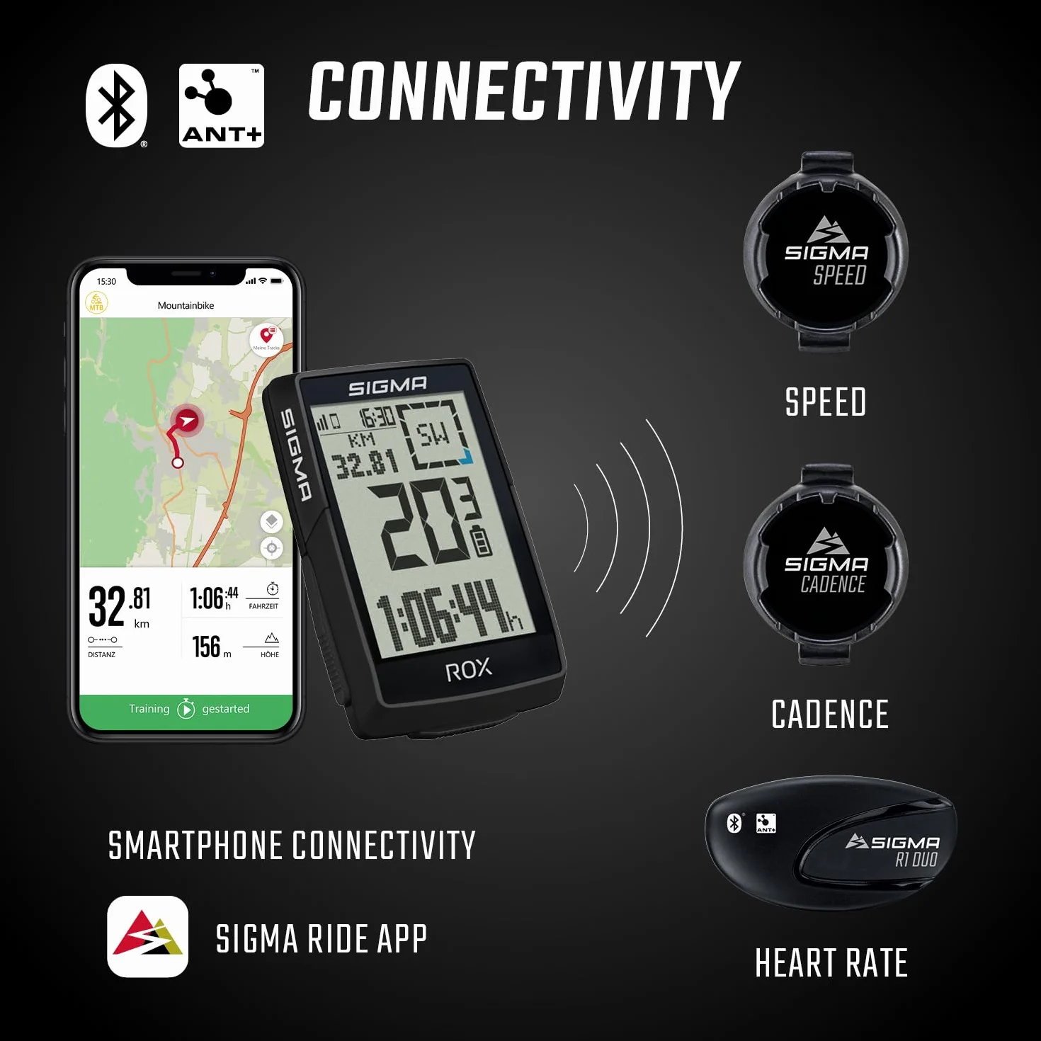 SIGMA ROX 4.0 SE| ciclocomputer wireless GPS e navigazione incl. OVERCLAMP Butler | navigazione GPS outdoor con misurazione dell'altitudine | colore nero | compatibile con le e-bike