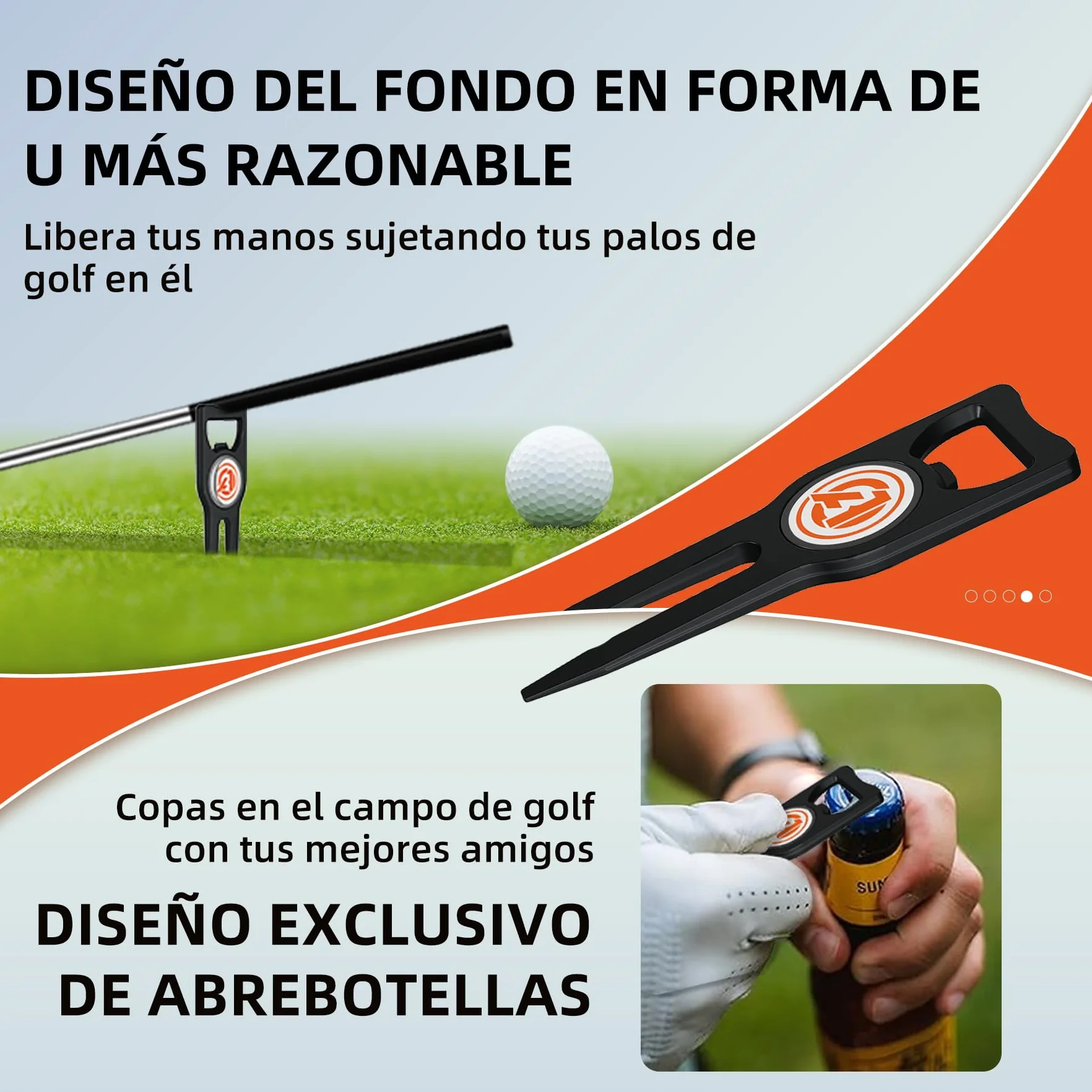 AOFAR Strumento per Divot da golf con marcatura magnetica, spazzola integrata e marcatore linea pallina, lega di zinco