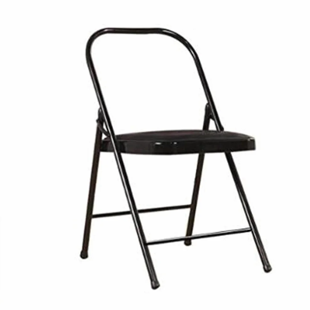 Pilates Sedia Yoga Iyengar, Bretelle, Sedia Pieghevole ausiliaria Yoga, Cuoio pu, Ispessimento, Travi Anteriori e Posteriori, Nero,Black,78 * 48 * 45cm