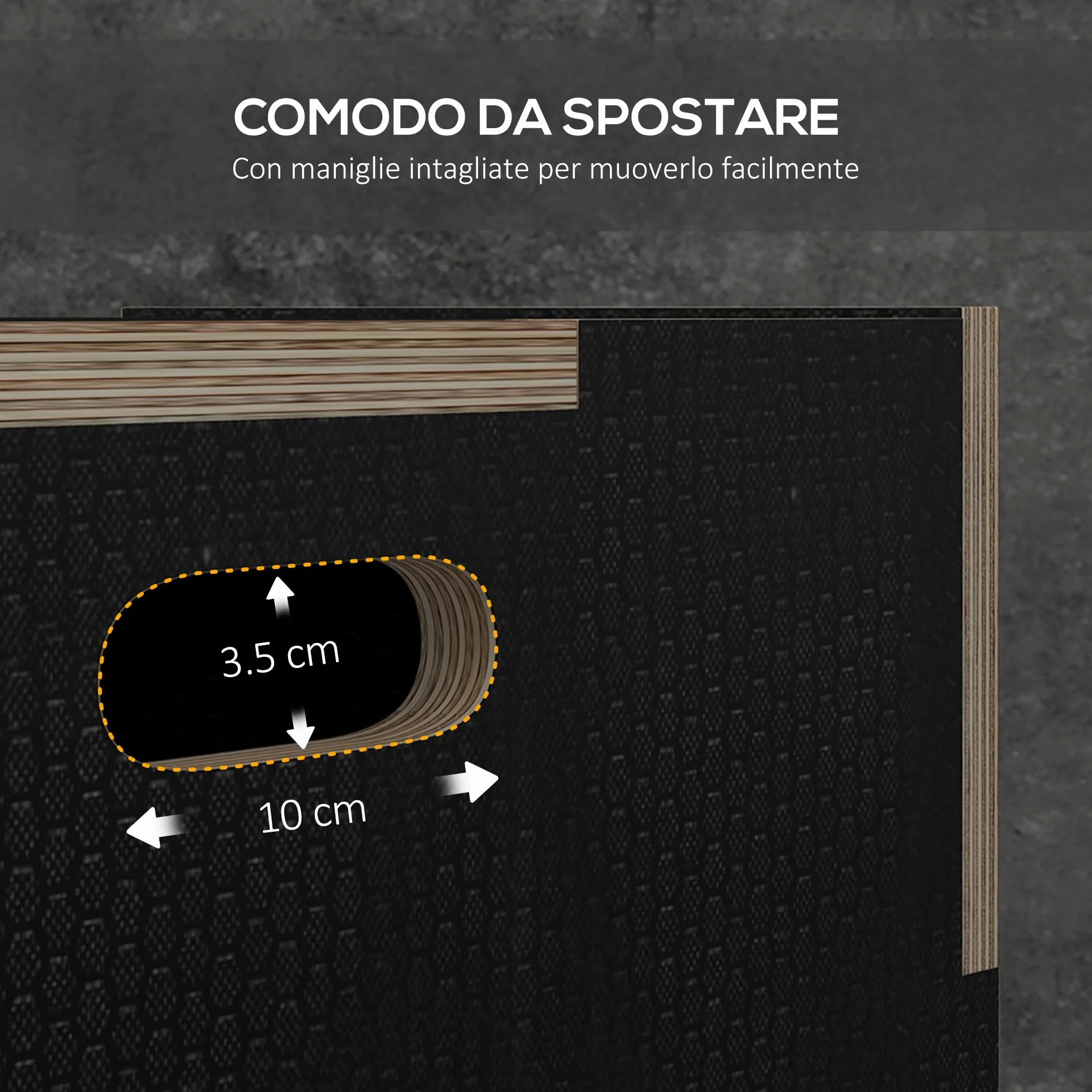 SPORTNOW Box Pliometrico 3 in 1 Plyo Box Legno Antiscivolo 3 Altezze Allenamento Casa Palestra Nero
