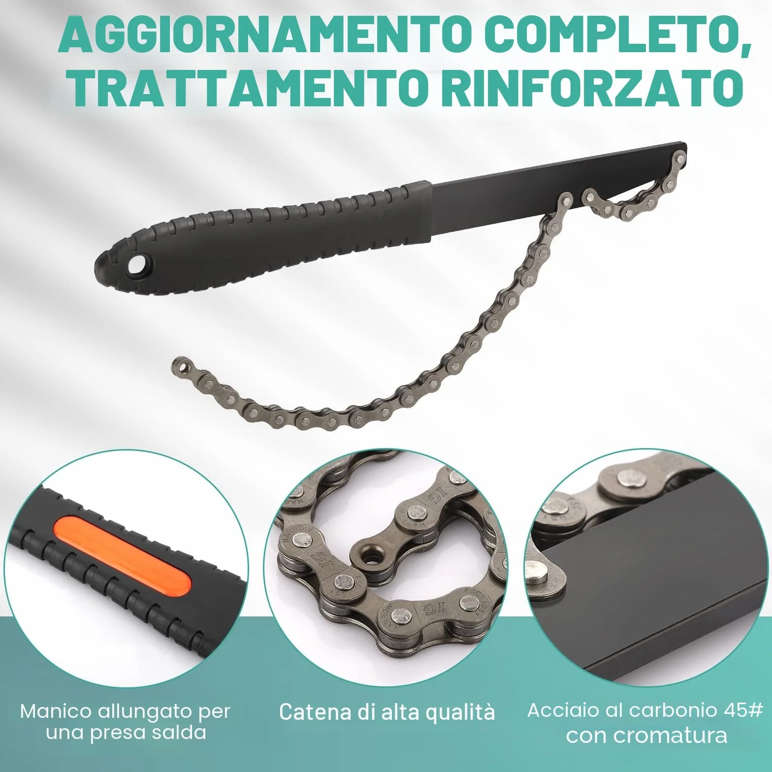 Homord Kit Attrezzi Bici, Chiave a Frusta e Pacco Pignoni, Rimozione Catena Freewheel