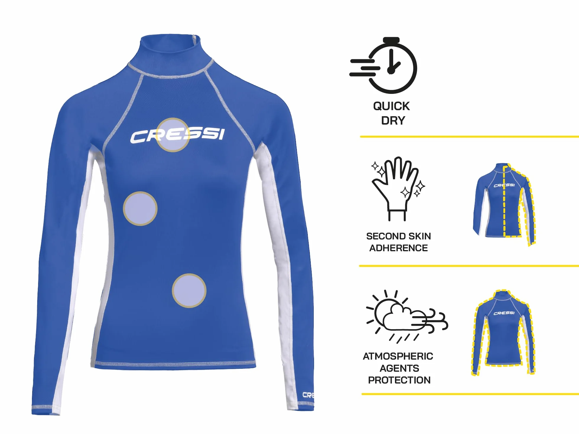 Cressi Lady Rash Guard Long Sleeves Maglia Protettiva per SUP Sport Acquatici Donna