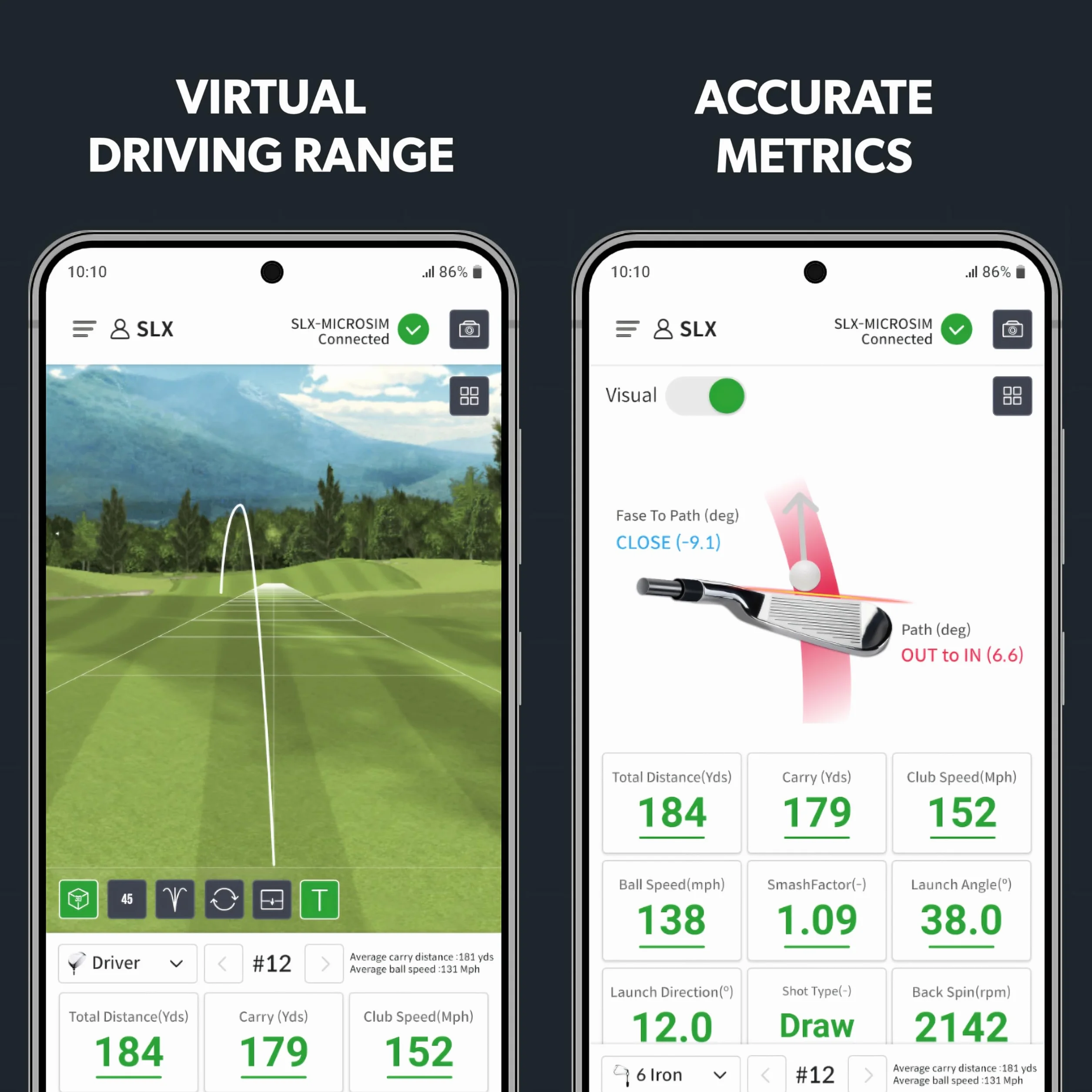 Swing Logic SLX Mini Portable Golf Launch Monitor Distanza Velocità Palla Testa Mazzo Fattore Smash