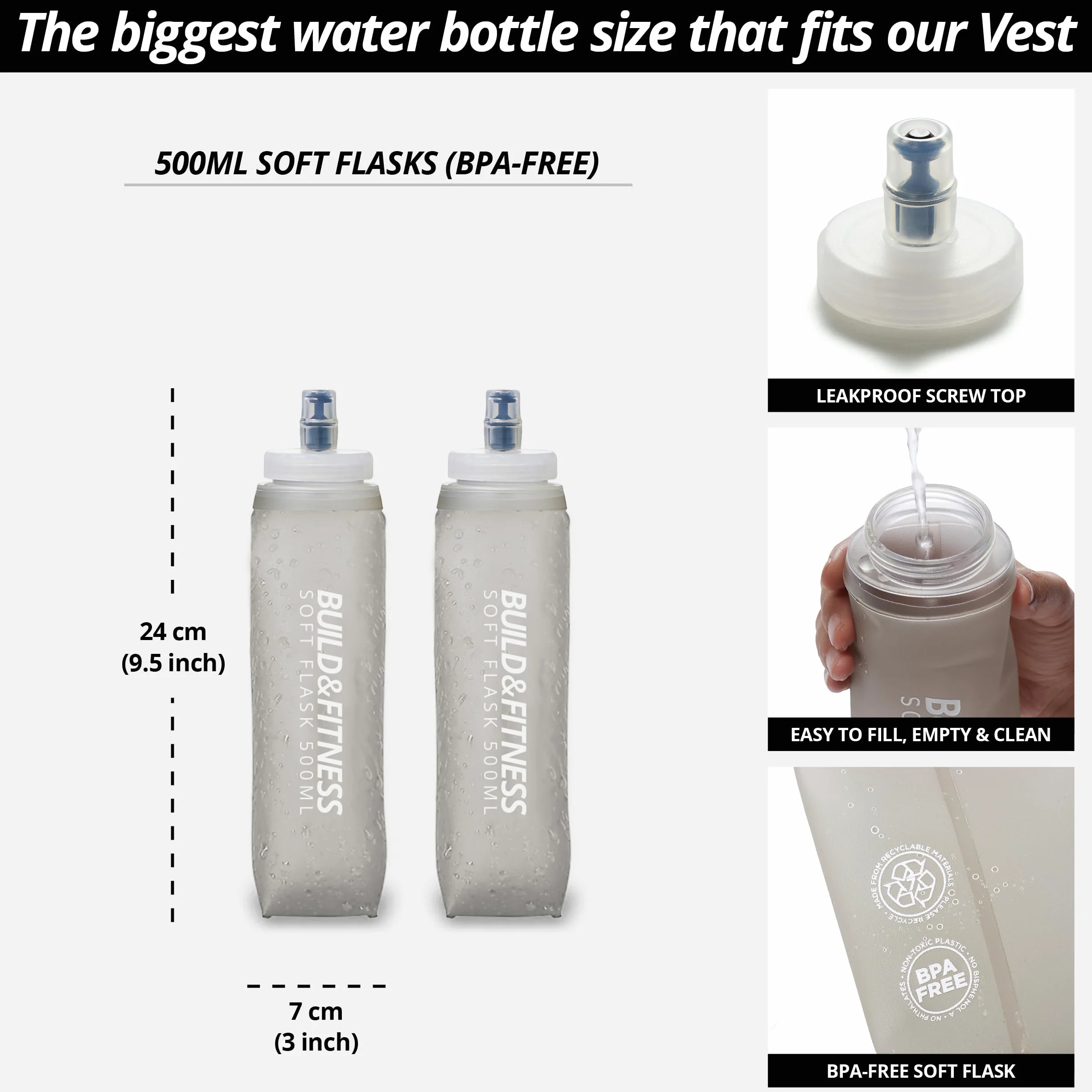 Gilet idratante da corsa riflettente 7 tasche asciugatura rapida resistente all'acqua traspirante