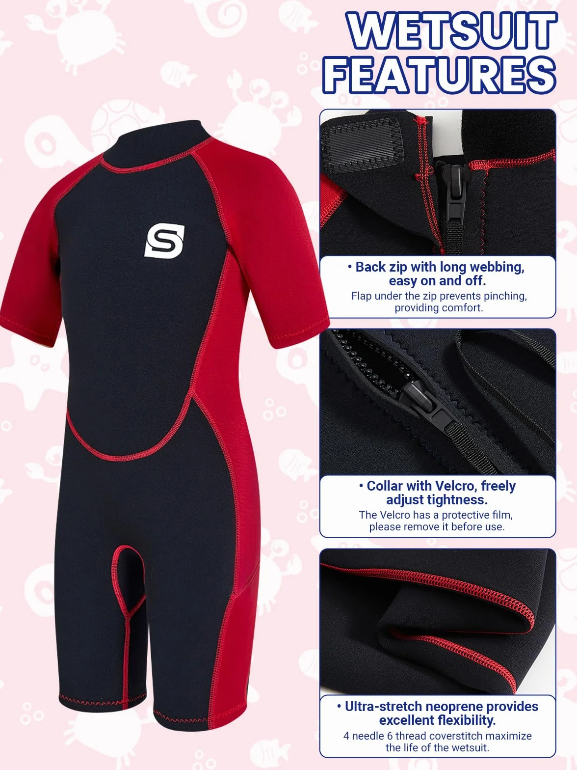 Muta termica in neoprene per bambini 2,5 mm per nuoto immersioni surf protezione UV
