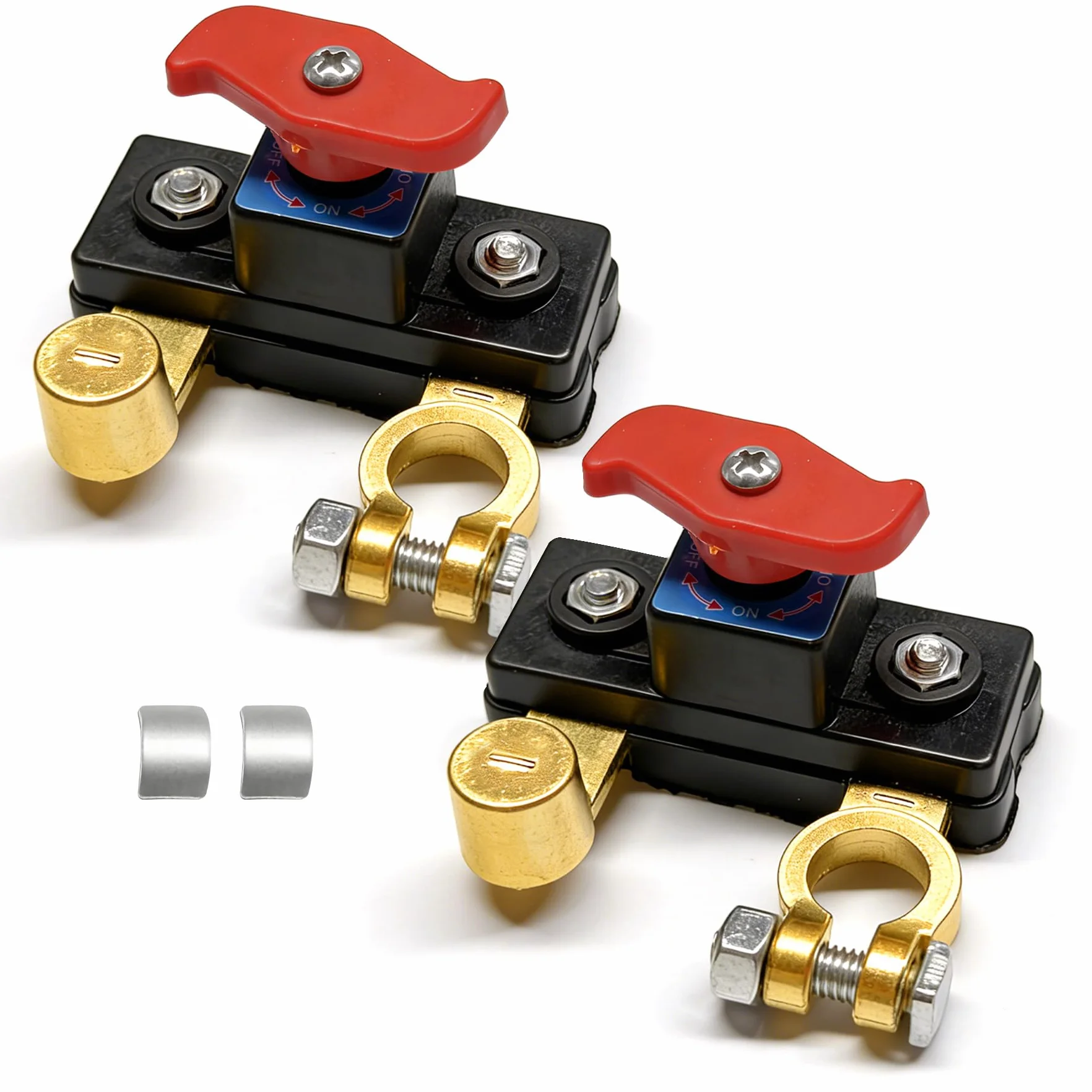 TZEKING 2PCS Interruttore di interruzione dell'alimentazione della batteria dell'auto,12 V-48 V interruttore di disconnessione regolabile in rame pur per auto, moto, barca, roulotte