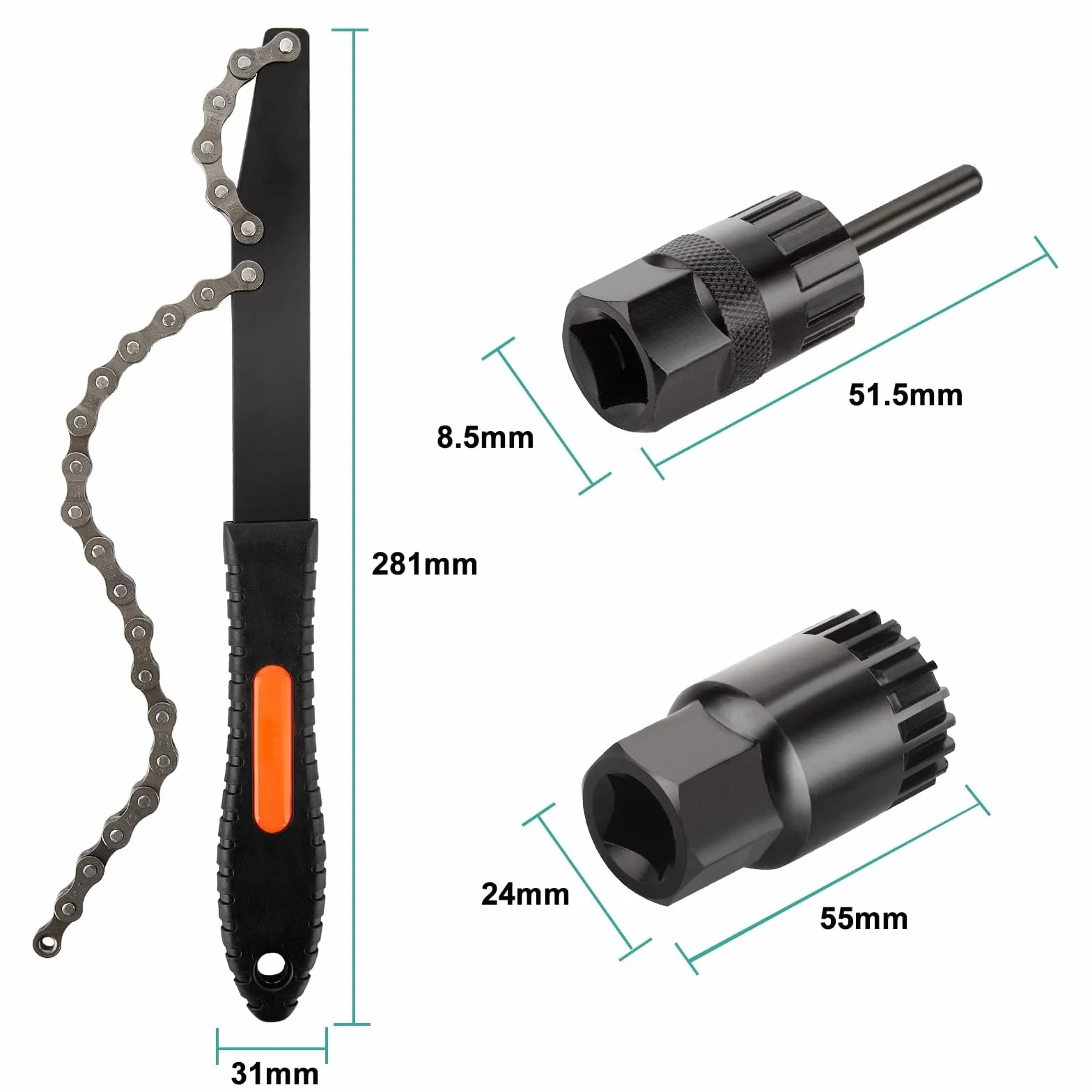 Homord Kit Attrezzi Bici, Chiave a Frusta e Pacco Pignoni, Rimozione Catena Freewheel