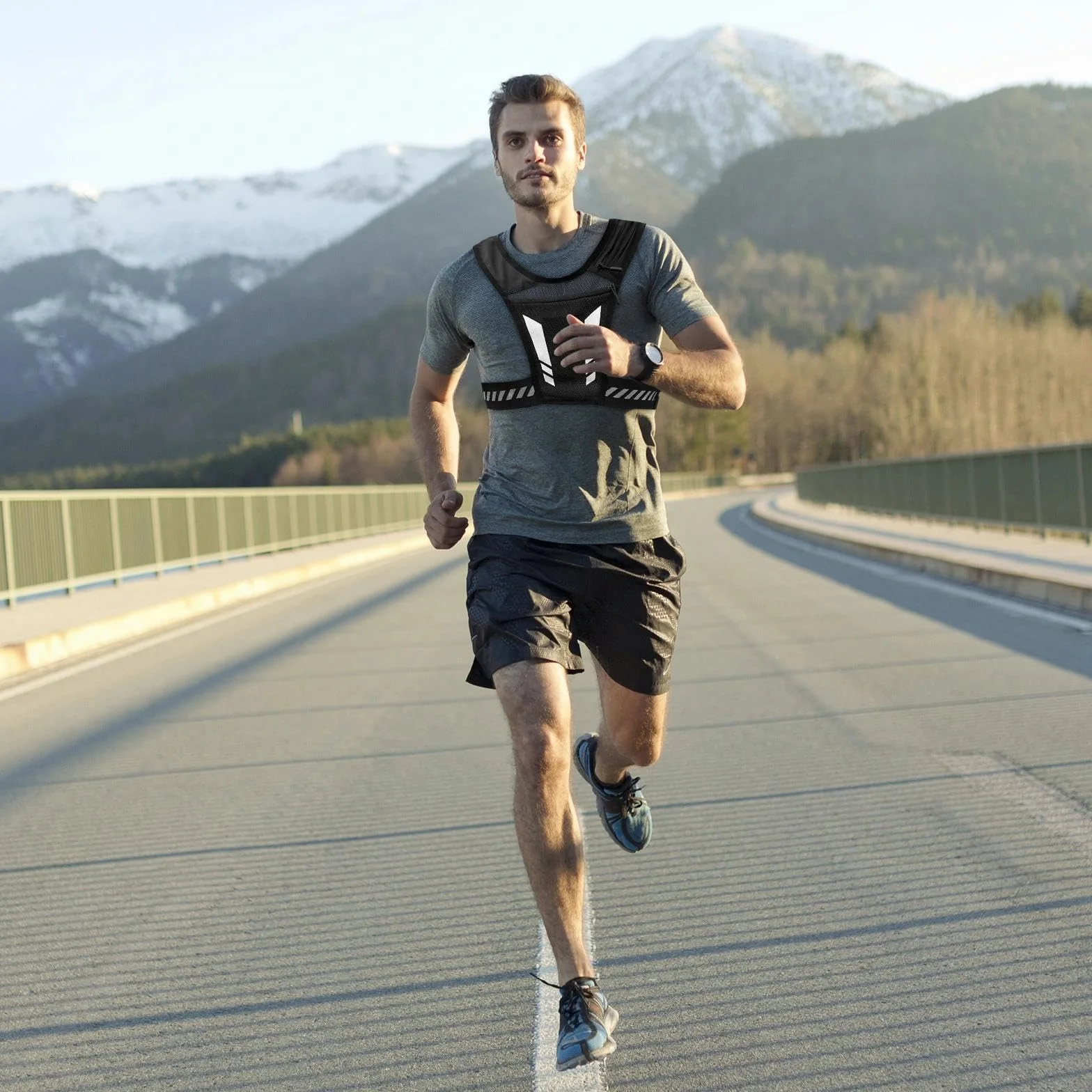 Gilet Riflettente da Donna per Correre con Porta Telefono Corsa, Uomo Portacellulare per Ciclismo Jogging Escursionismo