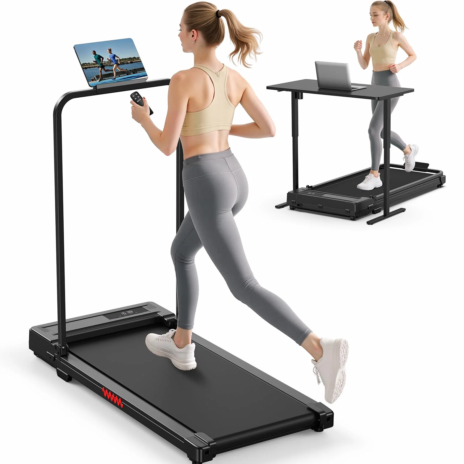 Tapis Roulant Pieghevole Walking Pad - Tapirulan da Casa Salvaspazio Elettrico Magnetico Slim Treadmill for Home Use e Ufficio Motore Treadmills 6 km/h Tapiroulant Macchina Tapilurans