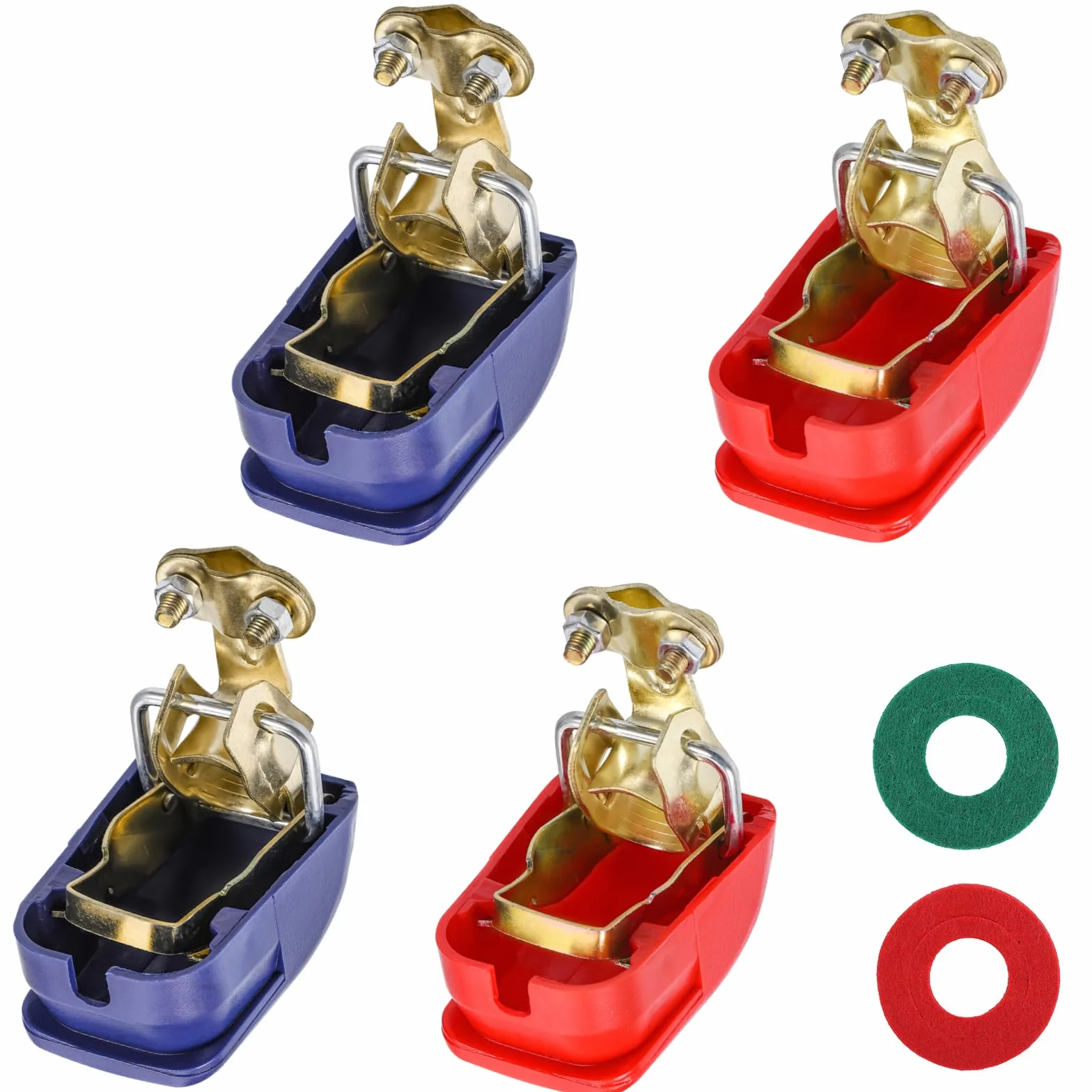 Zocipro 4Pcs Morsetti Batteria Auto, Morsetti di Batteria Attacco Rapido Connettori Terminali di Batteria, 12V Batteria Terminali con 2 Rondelle, per Auto Roulotte Camper Barca