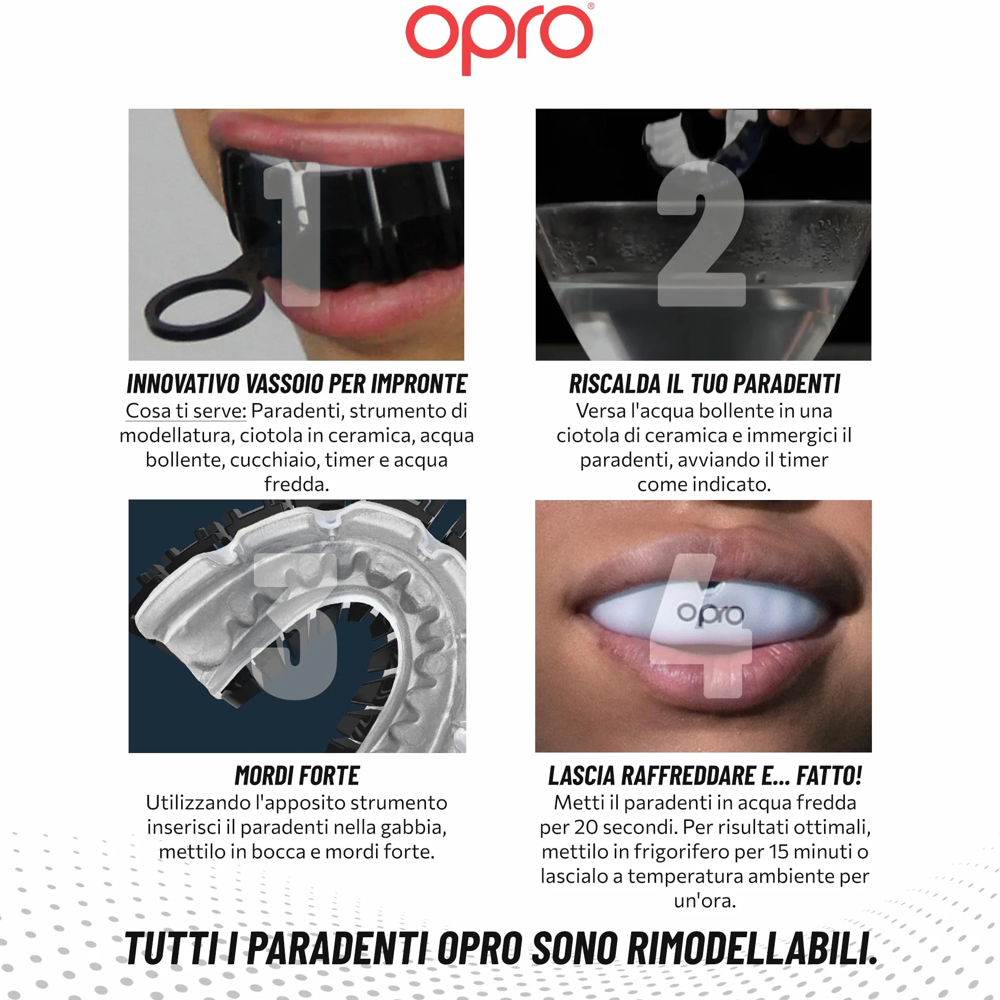 Paradenti per Apparecchi Ortodontici Instant Custom-Fit per Boxe, MMA, Rugby, Hockey - Automodellante - Protezione Dentale Adulti 10+