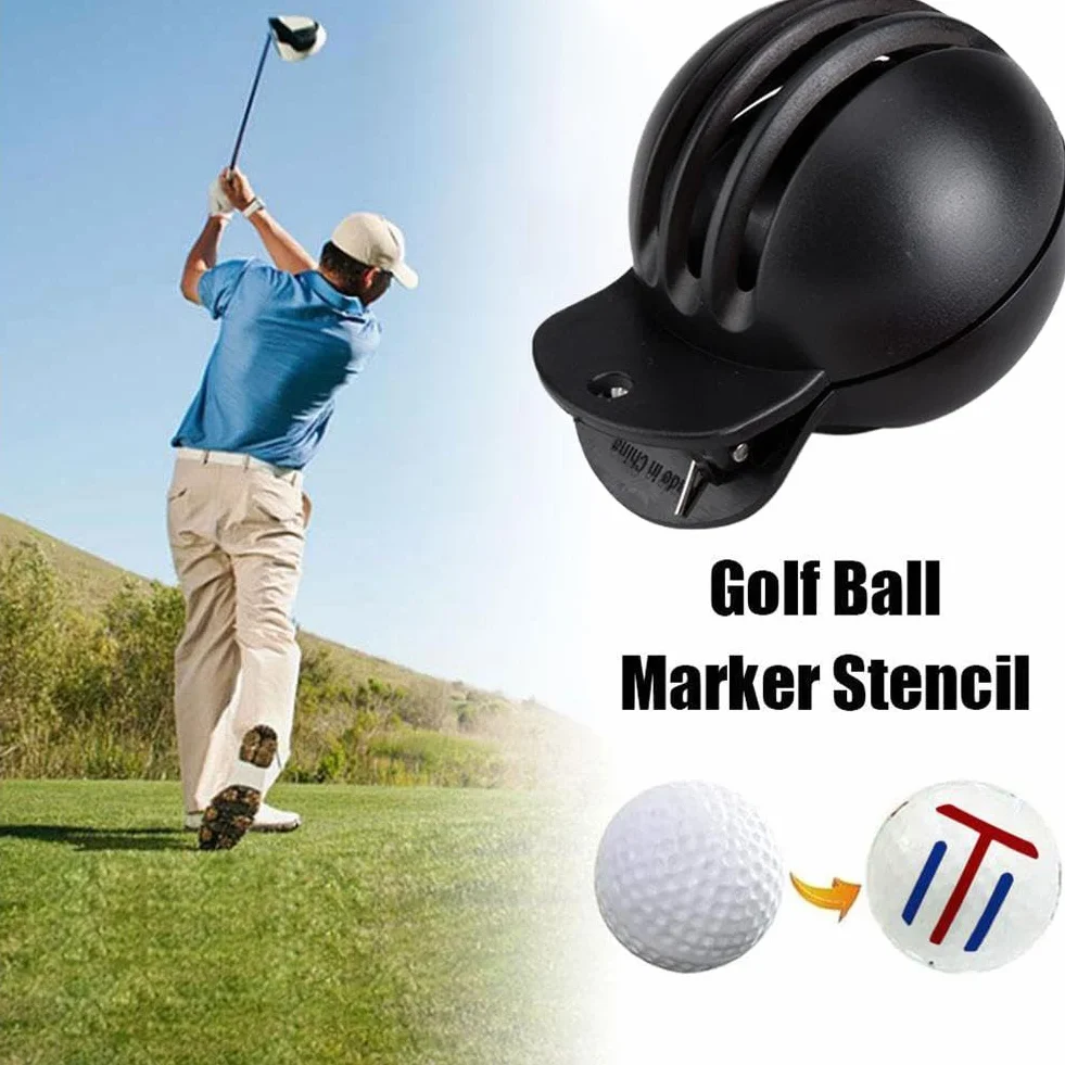 Golf Ball Marker Tool Lines Drawing Alignment Kit with 2 Color Waterproof Pen for Beginners