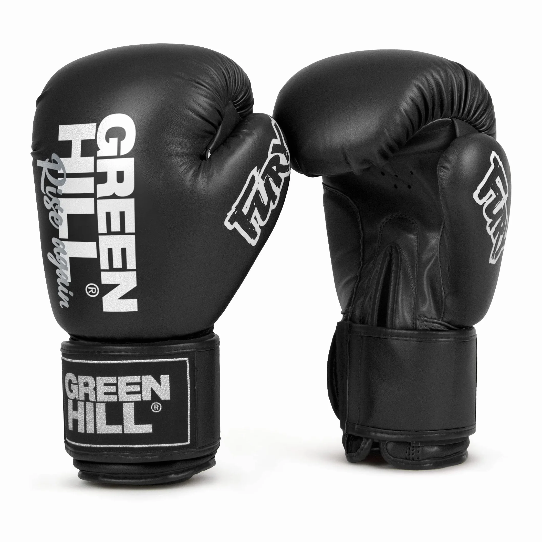 Green Hill FURY Guantoni da Boxe e Kick Boxing 10 oz 12 oz Chiusura Velcro Similpelle