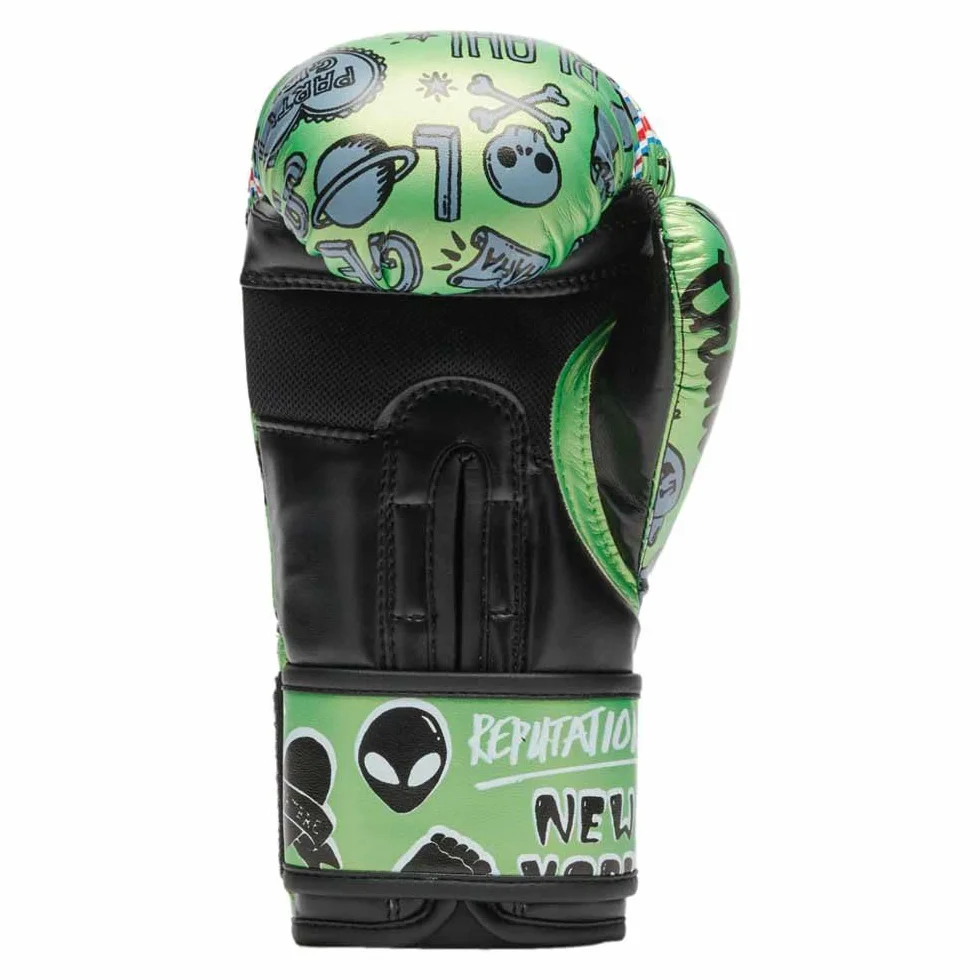 LEONE 1947 Guanti Boxe Flames 6 OZ Verde