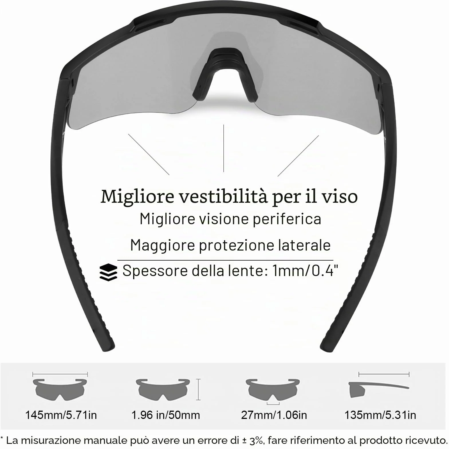 Occhiali Tattici Softair Anti Appannamento 3 Lenti Intercambiabili Protezione UV400