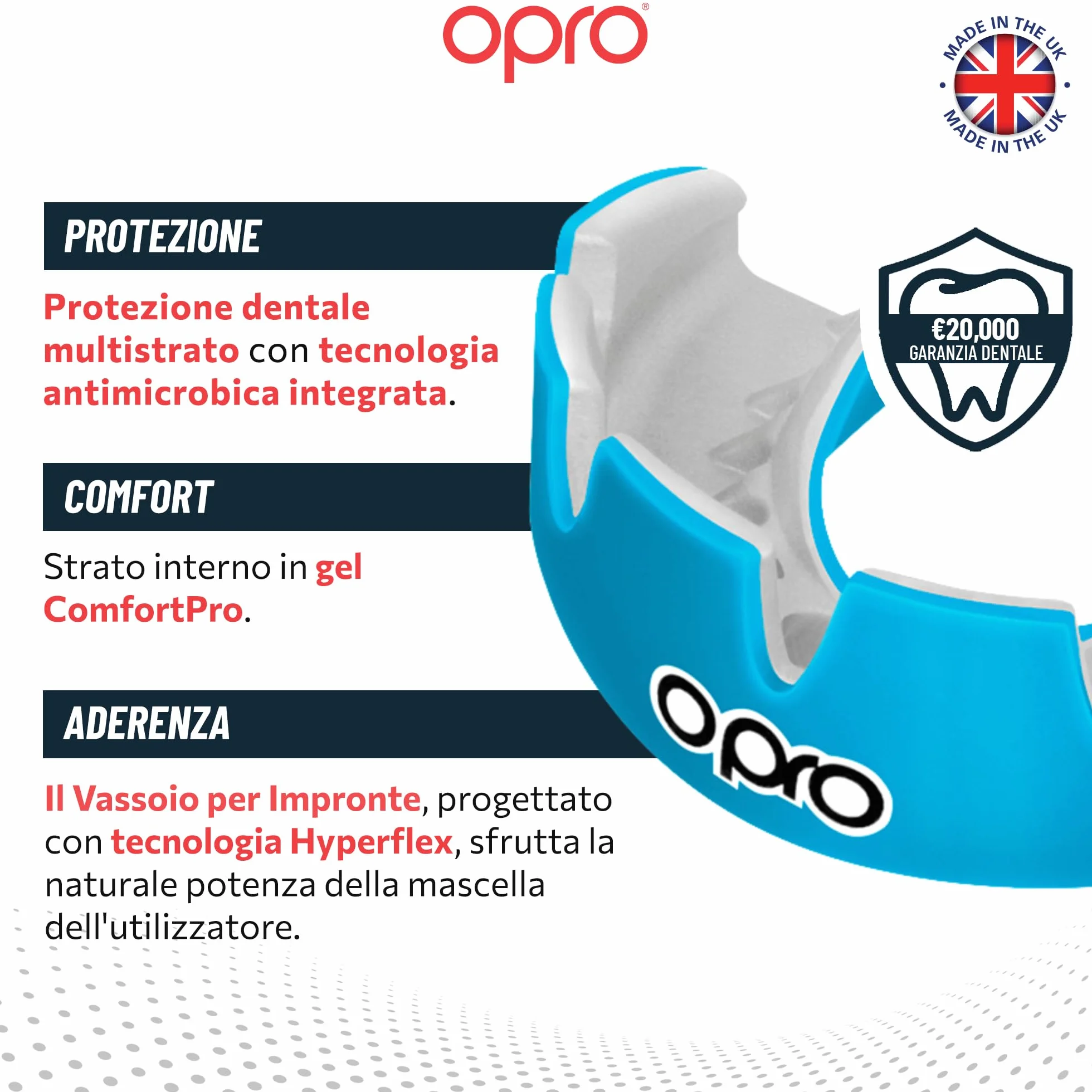 Paradenti per Apparecchi Ortodontici Instant Custom-Fit per Boxe, MMA, Rugby, Hockey - Automodellante - Protezione Dentale Adulti 10+