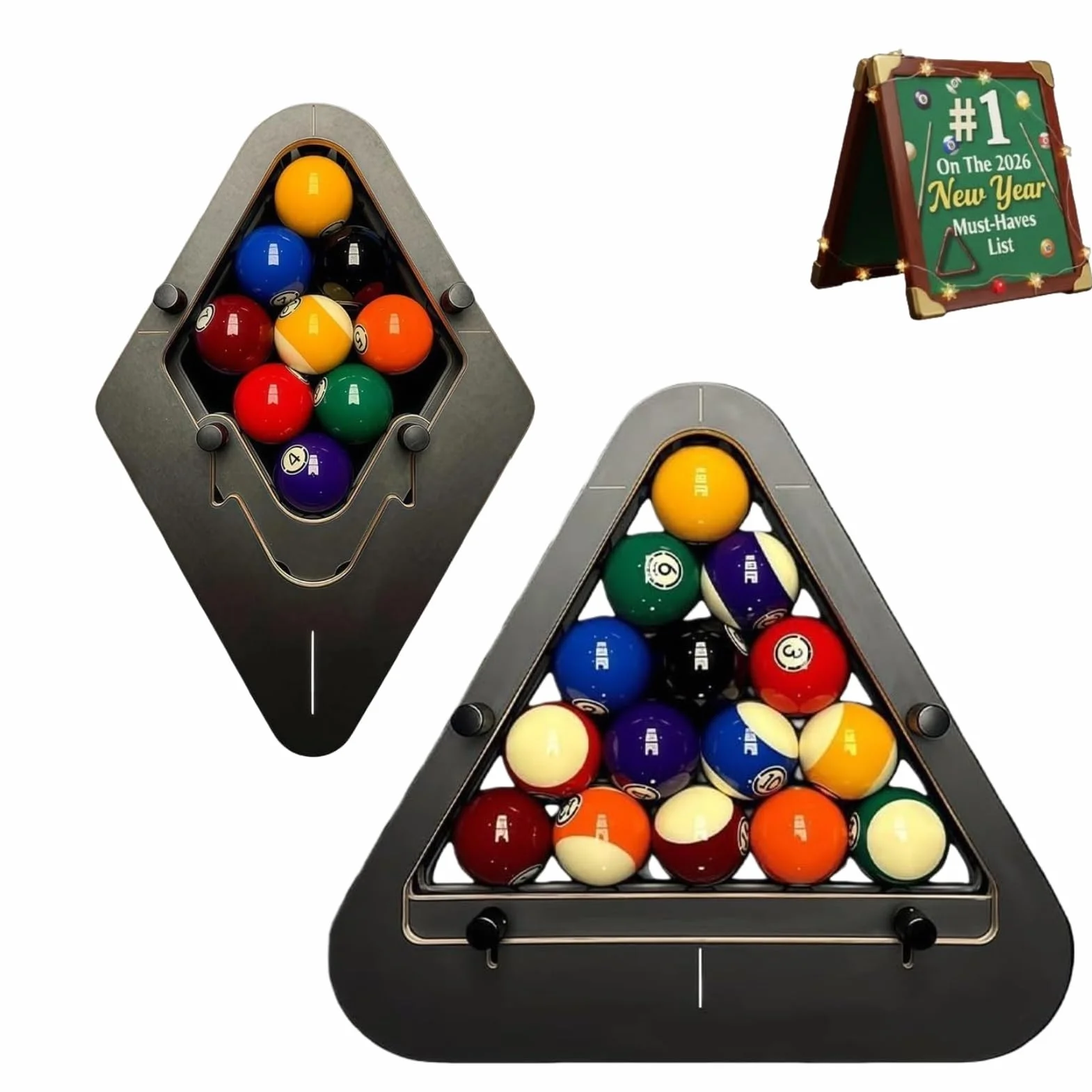 Bitman-Rack 9-Ball PRO Sistema di Rack per Biliardo di Precisione Legno Massello 8-Ball/9-Ball