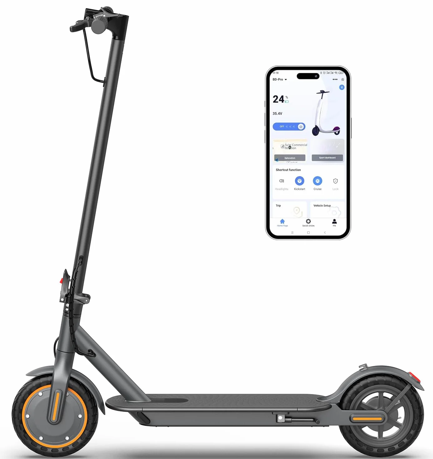 Monopattino Elettrico Adulto Pieghevole 25 km/h 35 km Autonomia 8.5" Pneumatici Solidi 120 kg Doppia Frenata